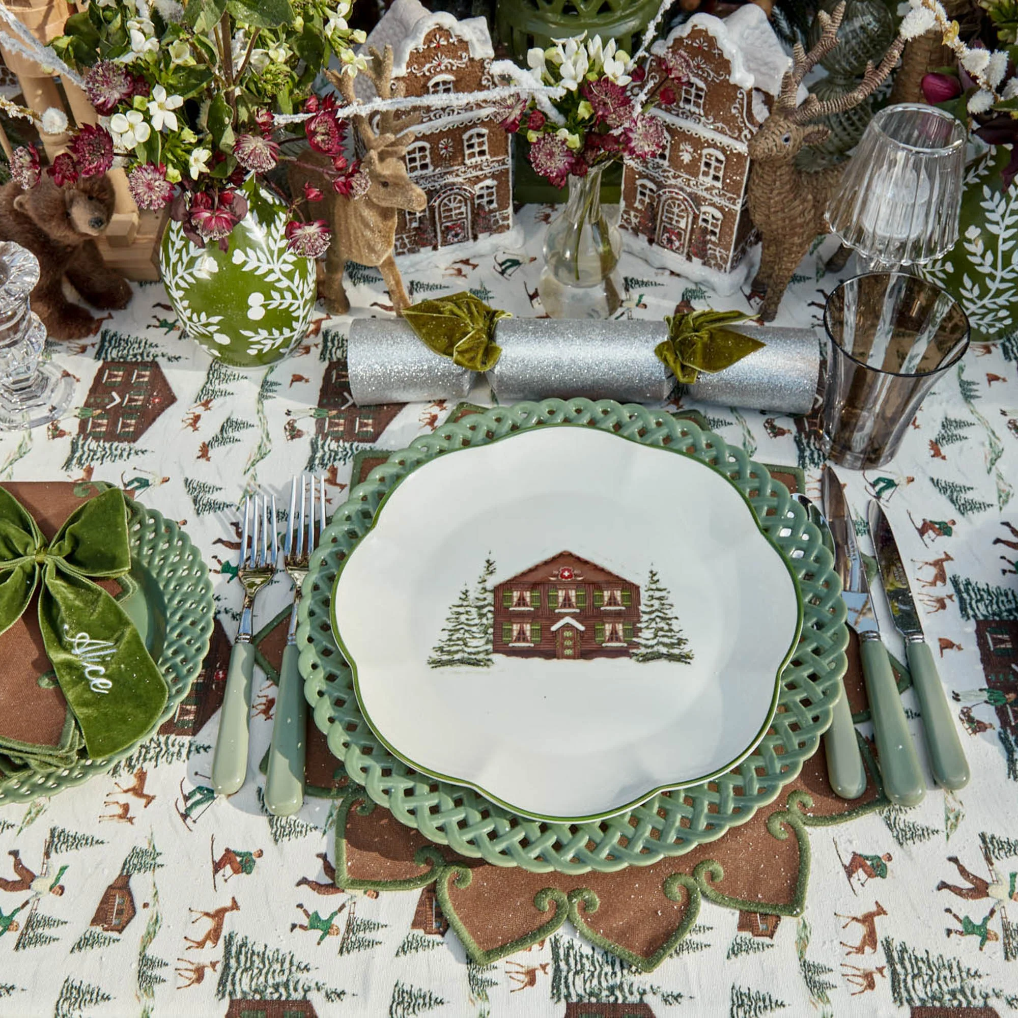 Sage Basketweave Dinner Plate - Image 10