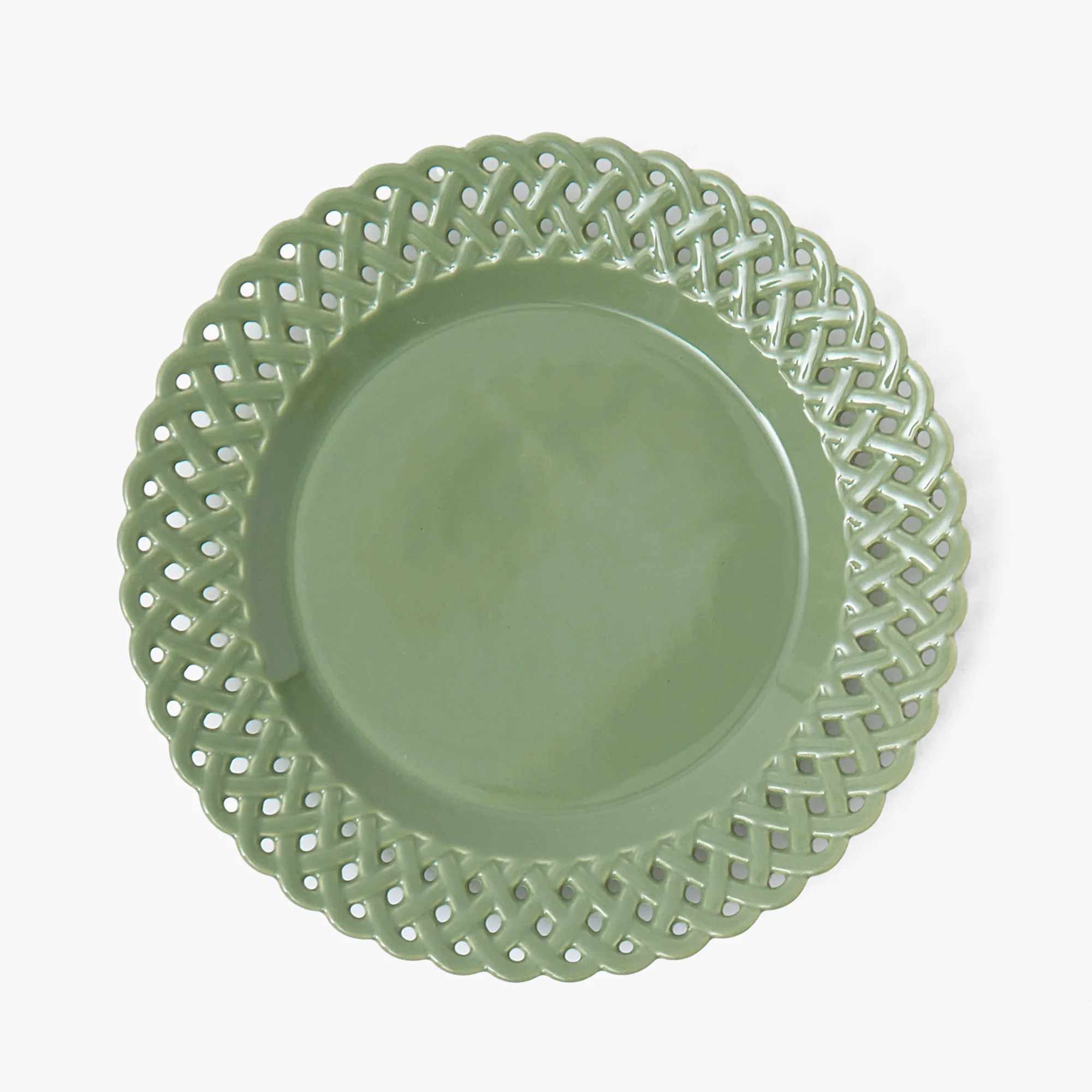 Sage Basketweave Dinner Plate - Image 9