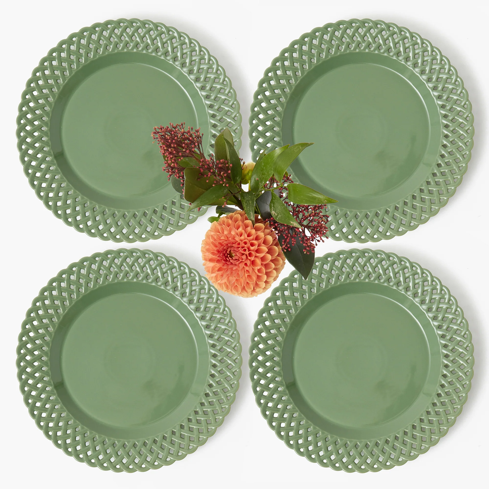 Sage Basketweave Dinner Plates (Set of 4) - Image 16