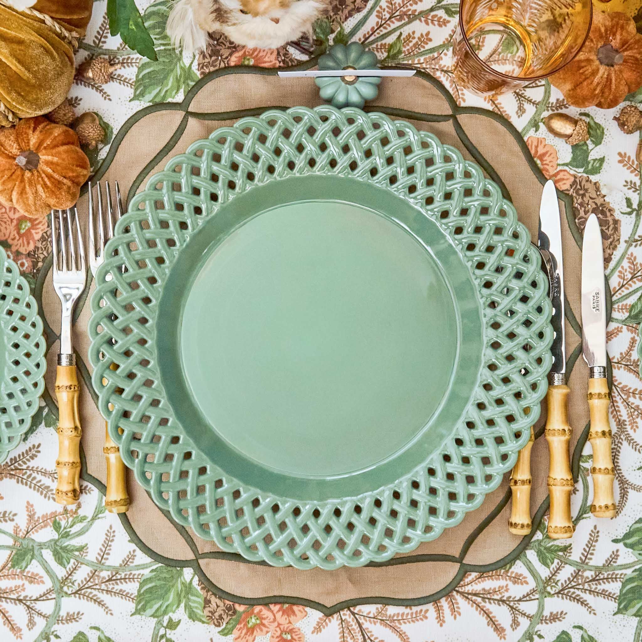Sage Basketweave Dinner Plates (Set of 4) - Image 5
