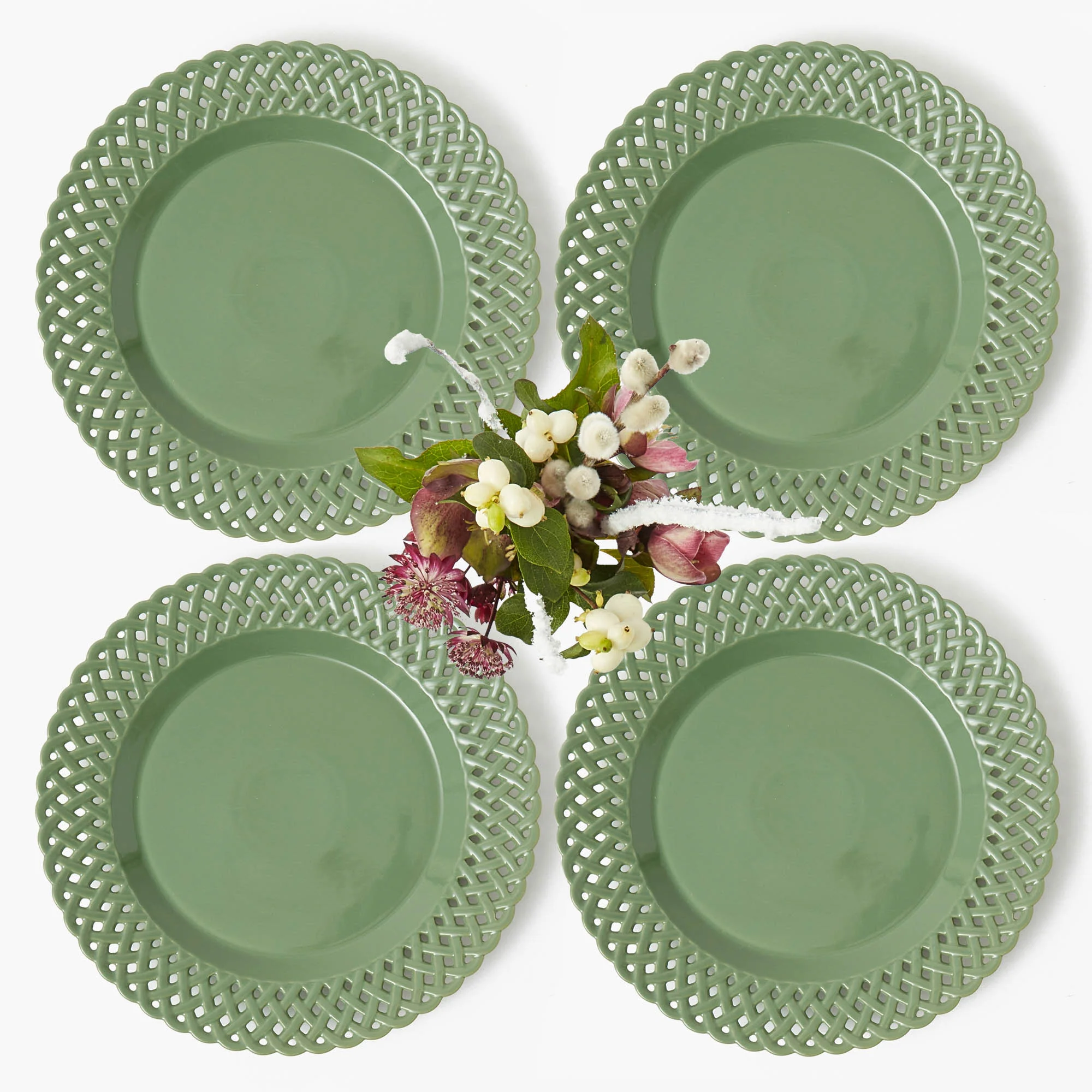 Sage Basketweave Dinner Plates (Set of 4) - Image 9