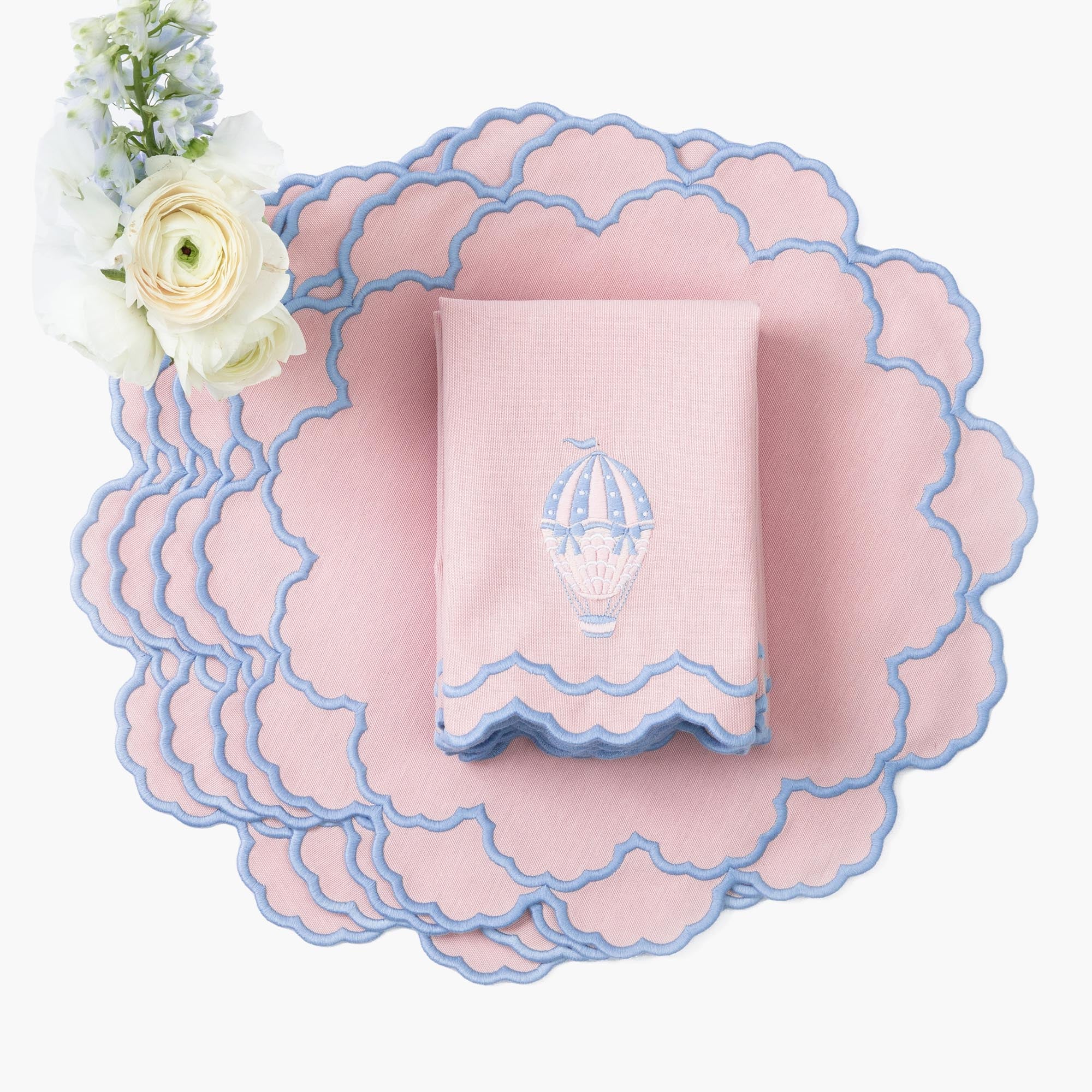 Sarah Pink & Blue Placemats (Set of 4) - Image 11