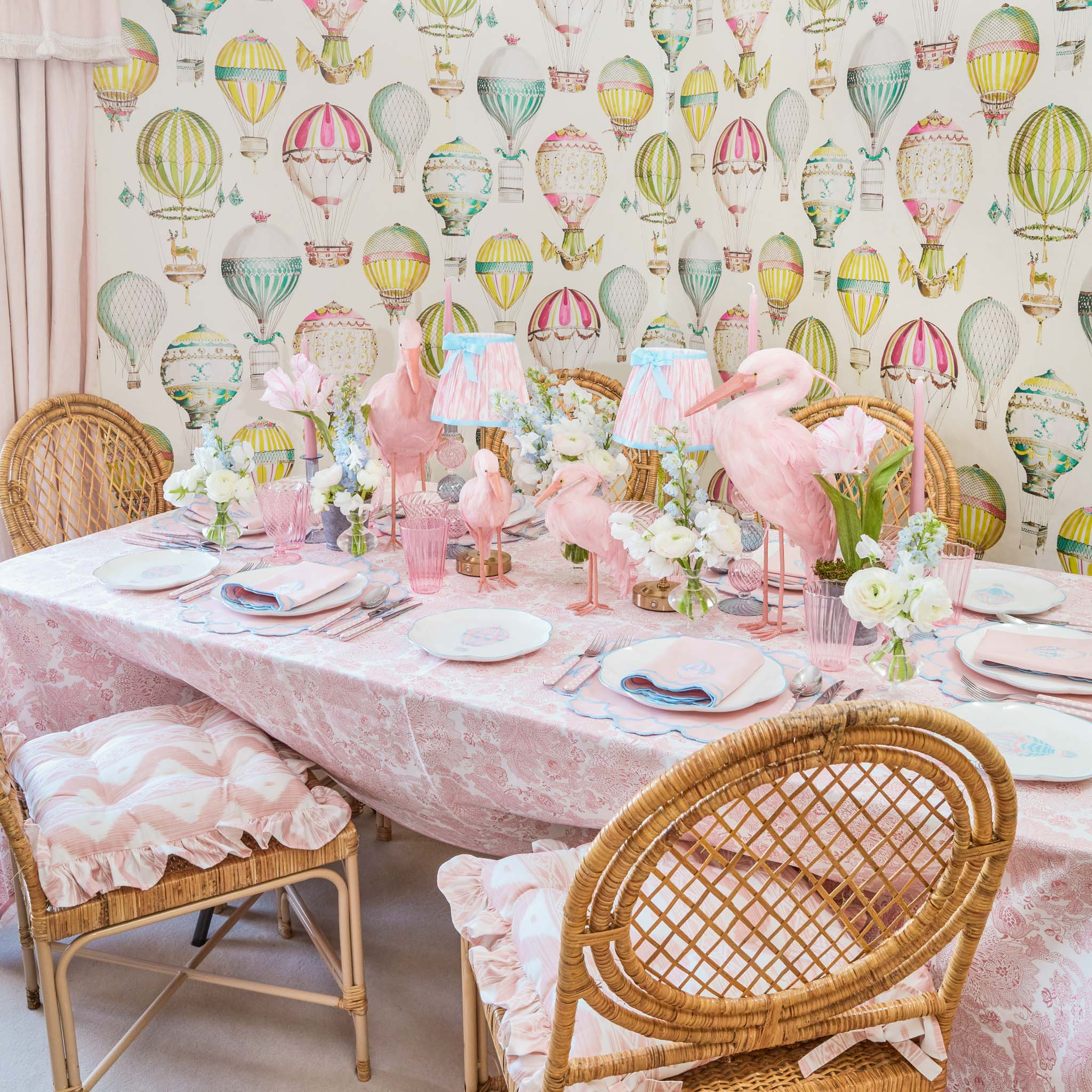 Sarah Pink & Blue Placemats (Set of 4) - Image 13