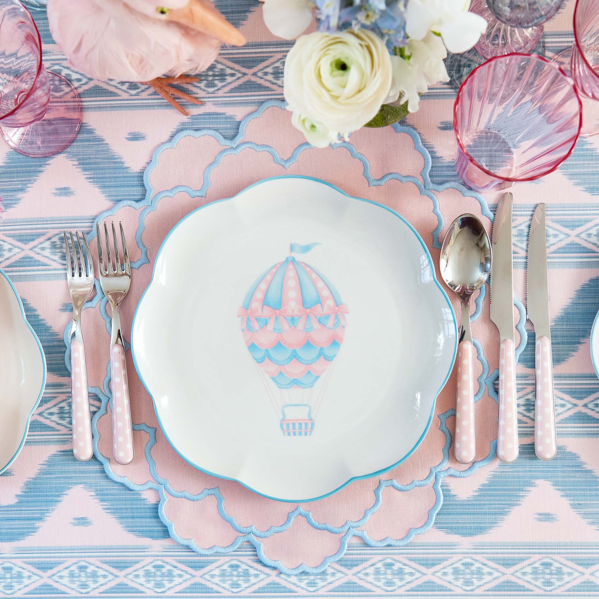Sarah Pink & Blue Placemats (Set of 4) - Image 9