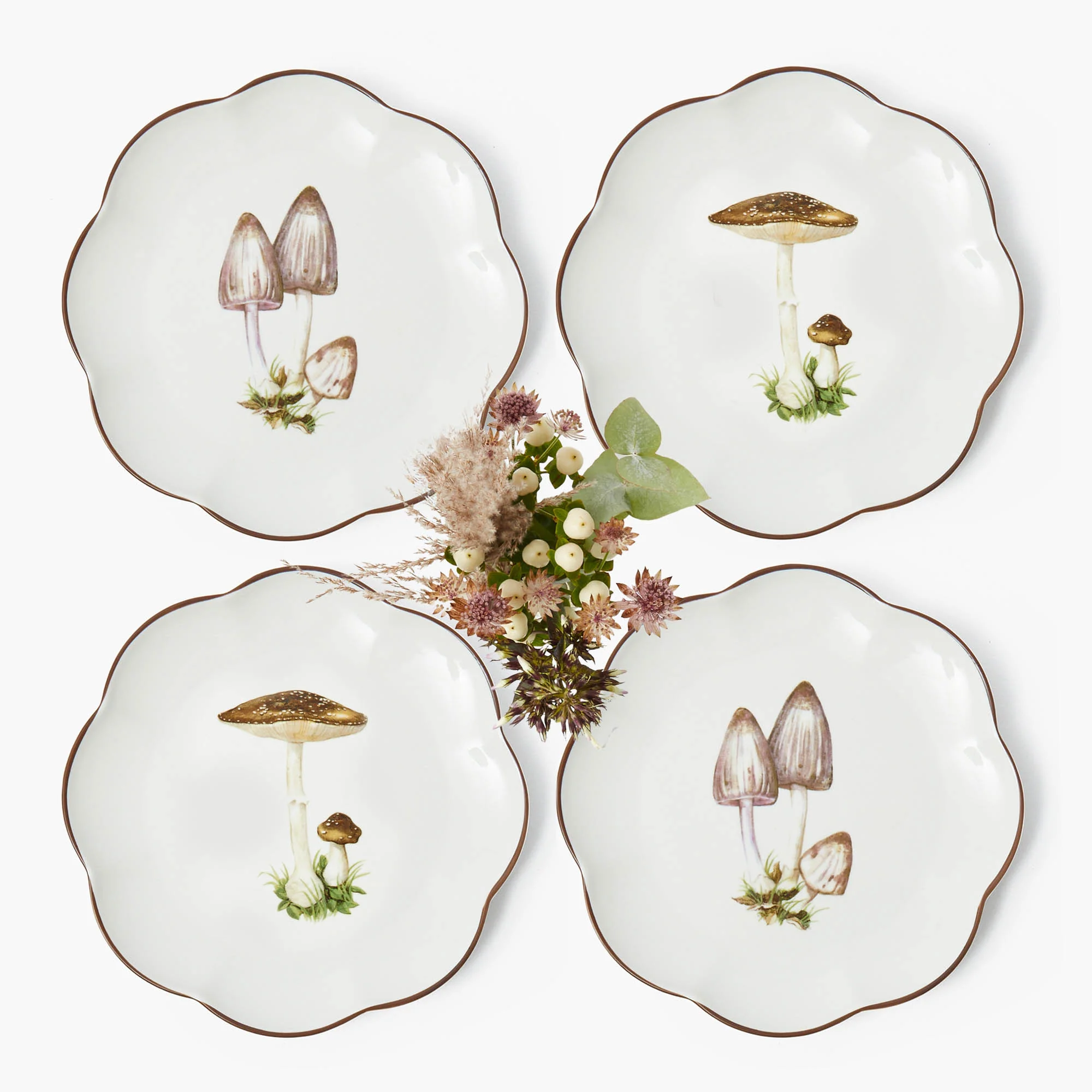 Scalloped Mushroom Starter Plates (Set of 4) - Image 6