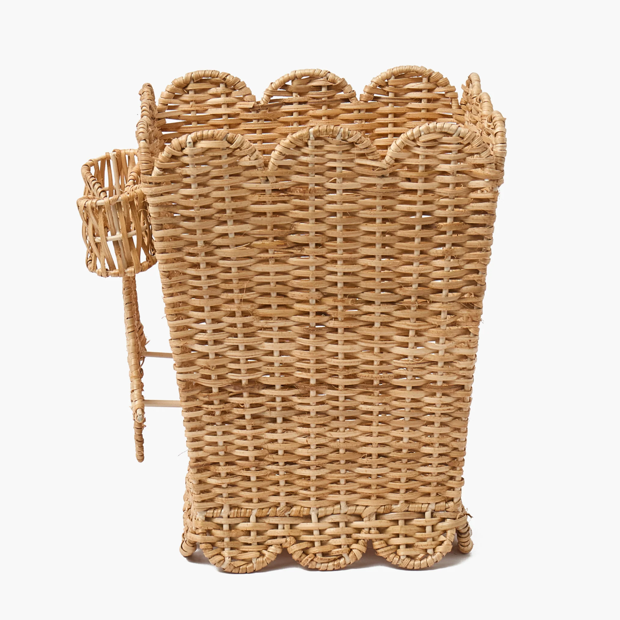 Scalloped Bow Rattan Waste Paper Bin - Image 7