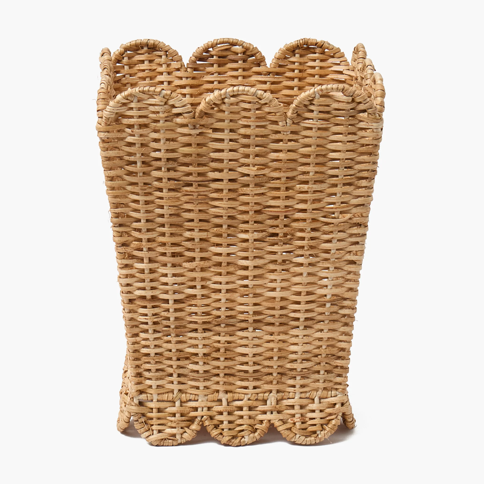 Scalloped Bow Rattan Waste Paper Bin - Image 8