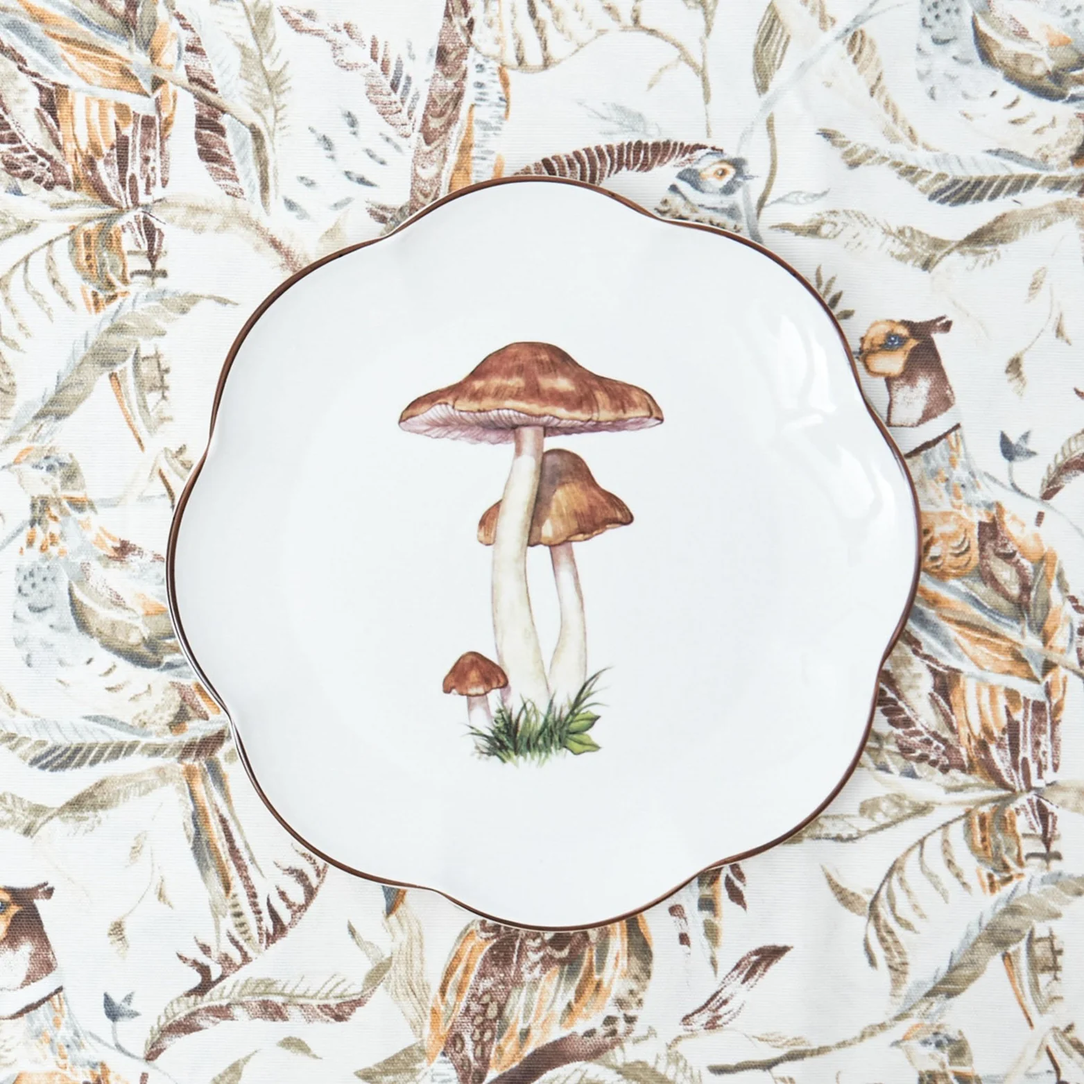 Scalloped Mushroom Dinner Plate - Image 19