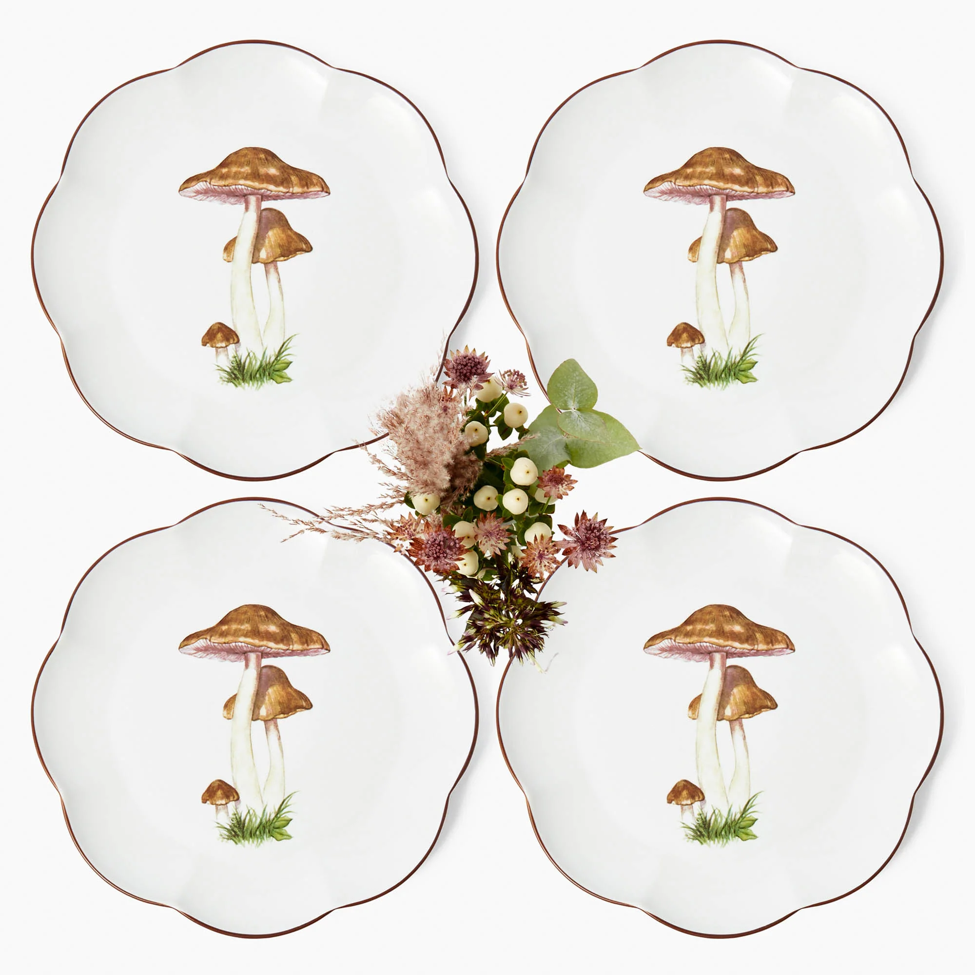Scalloped Mushroom Dinner Plates (Set of 4) - Image 9