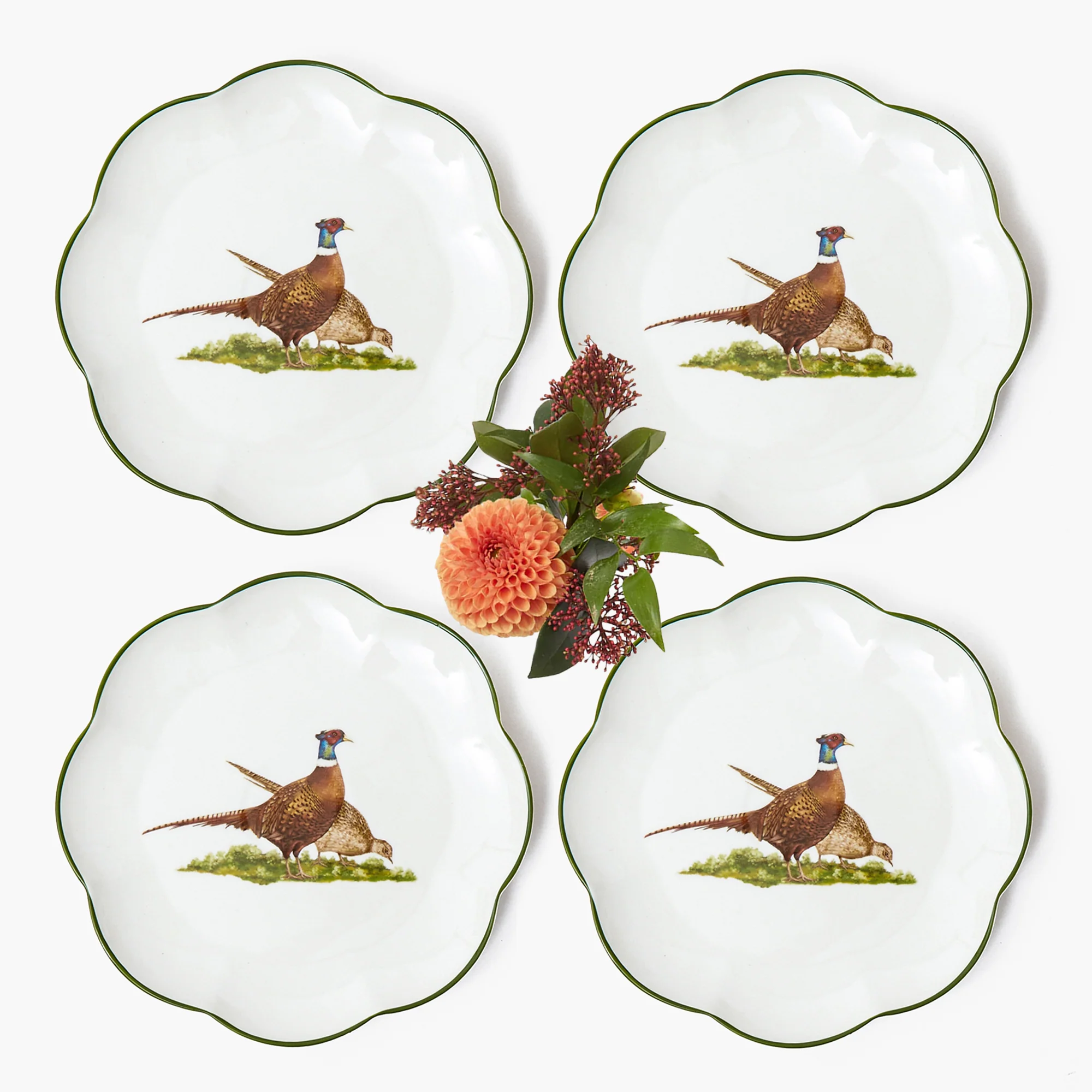 Scalloped Pheasant Starter Plates (Set of 4) - Image 8