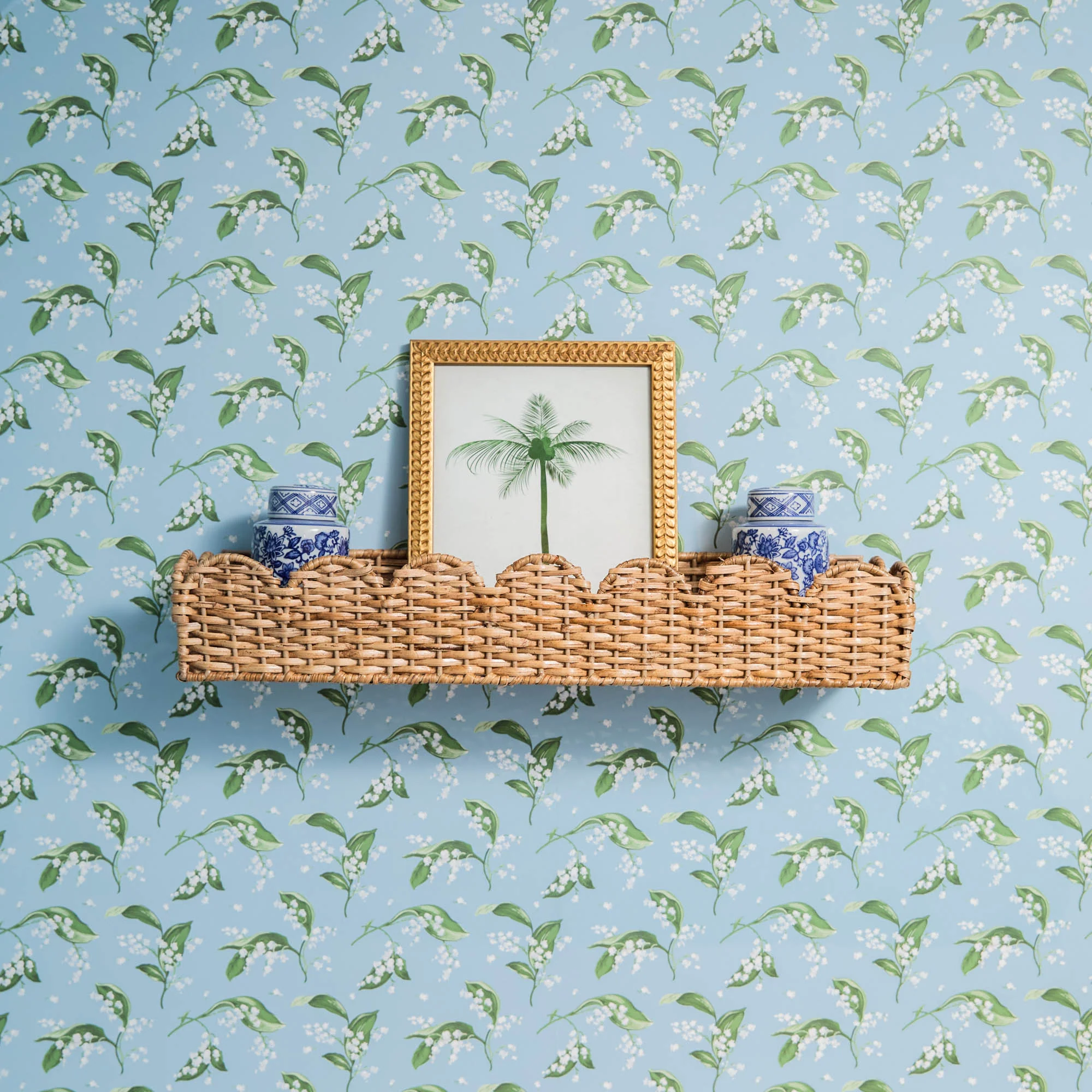 Scalloped Rattan Shelf - Image 3