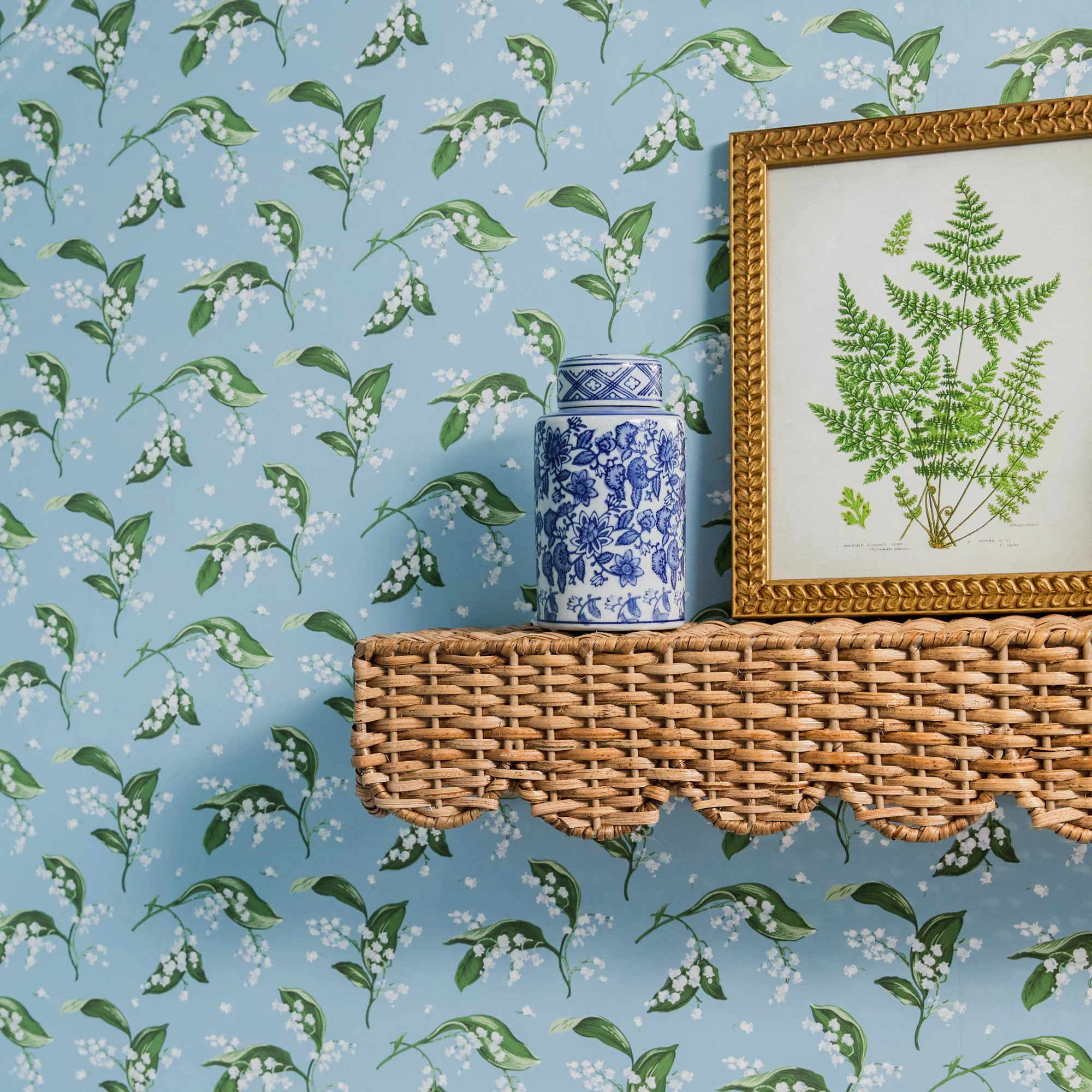 Scalloped Rattan Shelf - Image 5