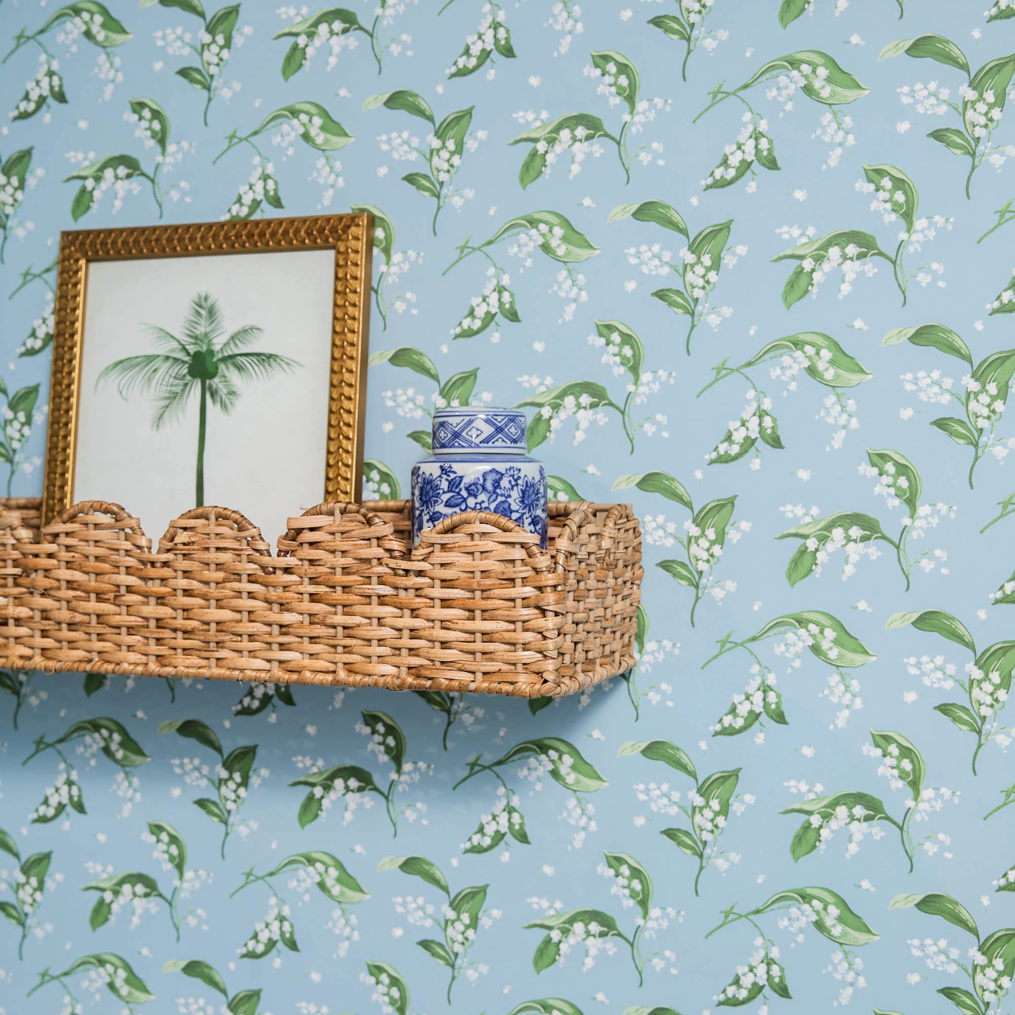 Scalloped Rattan Shelf - Image 7