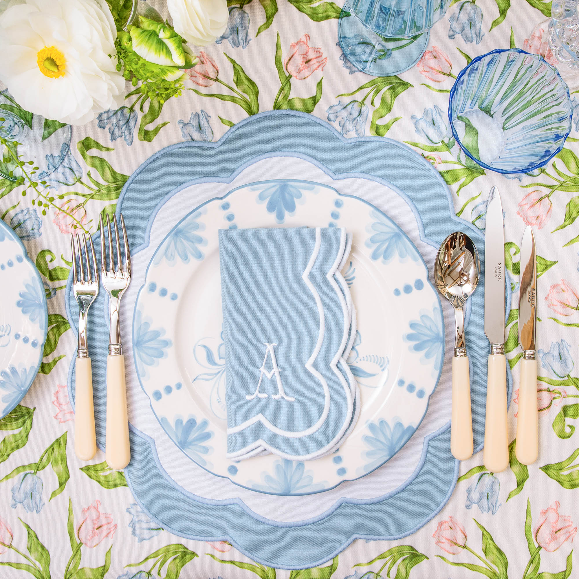 Seville Blue Gardênia Dinner Plate (set of 4) - Image 4