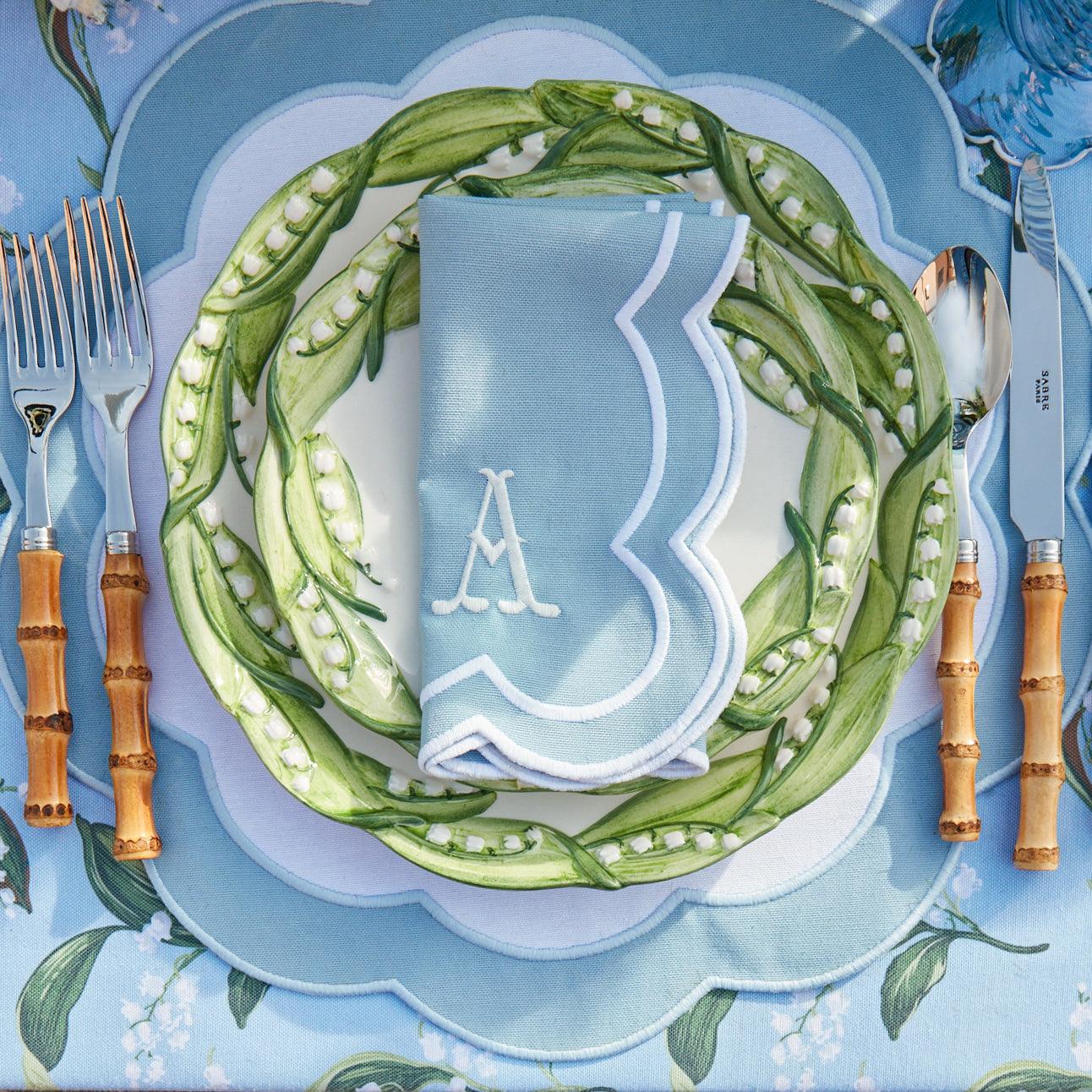 Serena Appliqué Blue Napkins (Set of 4) - Image 8