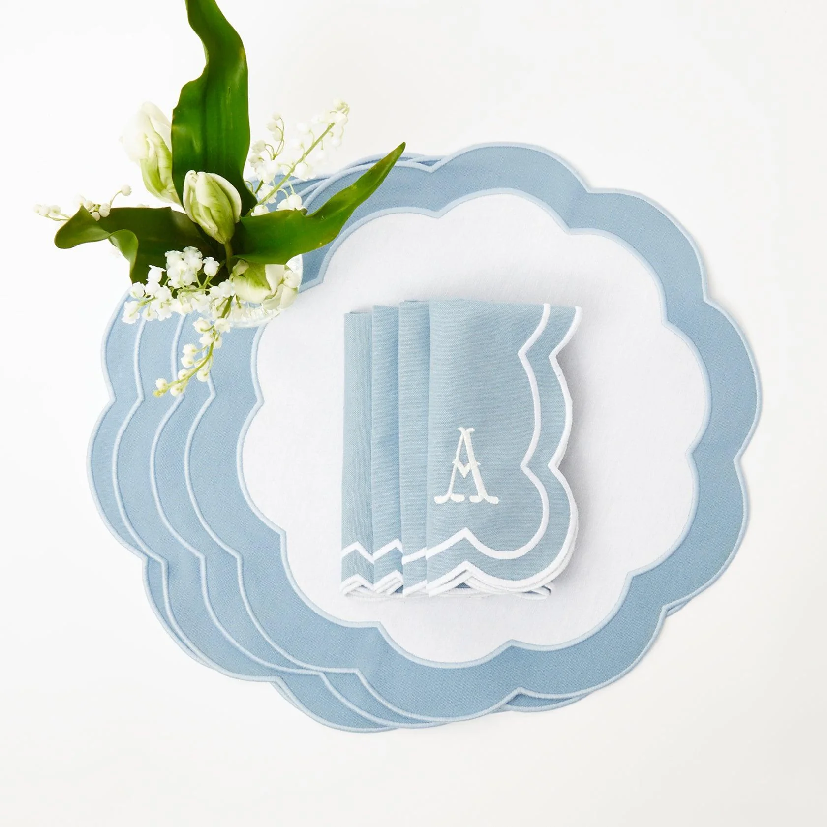Serena Appliqué Blue Placemats (Set of 4) - Image 7