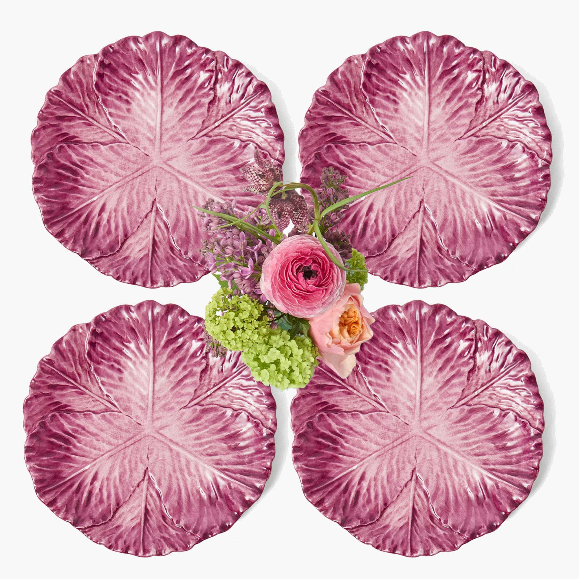 Aubergine Serena Cabbage Dinner Plates (Set of 4) - Image 16