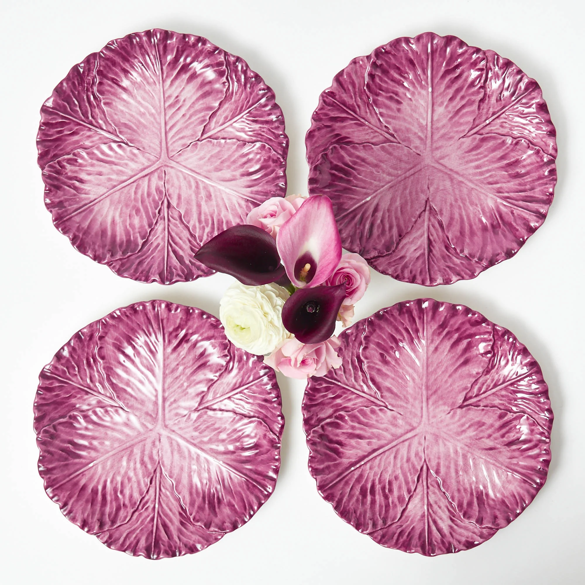 Aubergine Serena Cabbage Dinner Plates (Set of 4) - Image 22