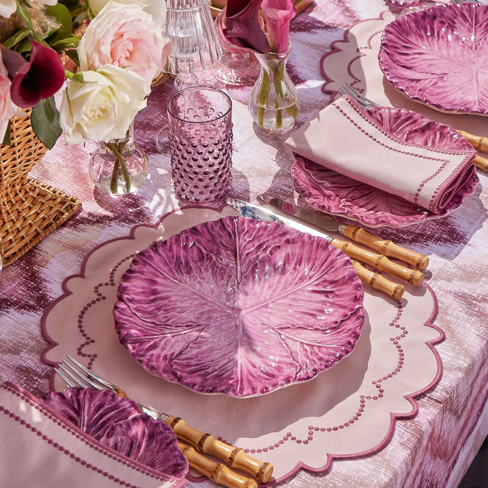 Aubergine Serena Cabbage Dinner Plates (Set of 4) - Image 23