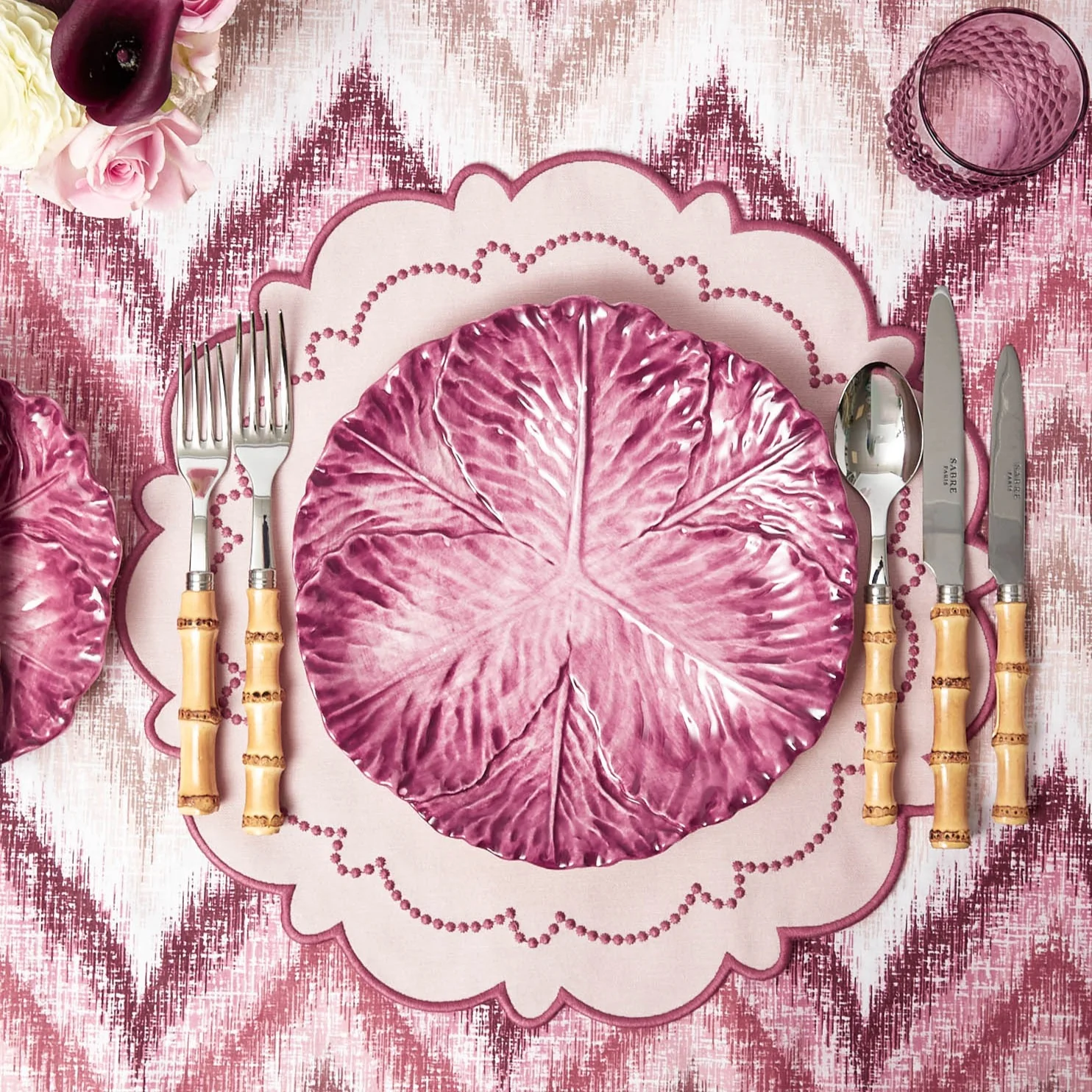 Aubergine Serena Cabbage Dinner Plates (Set of 4) - Image 25