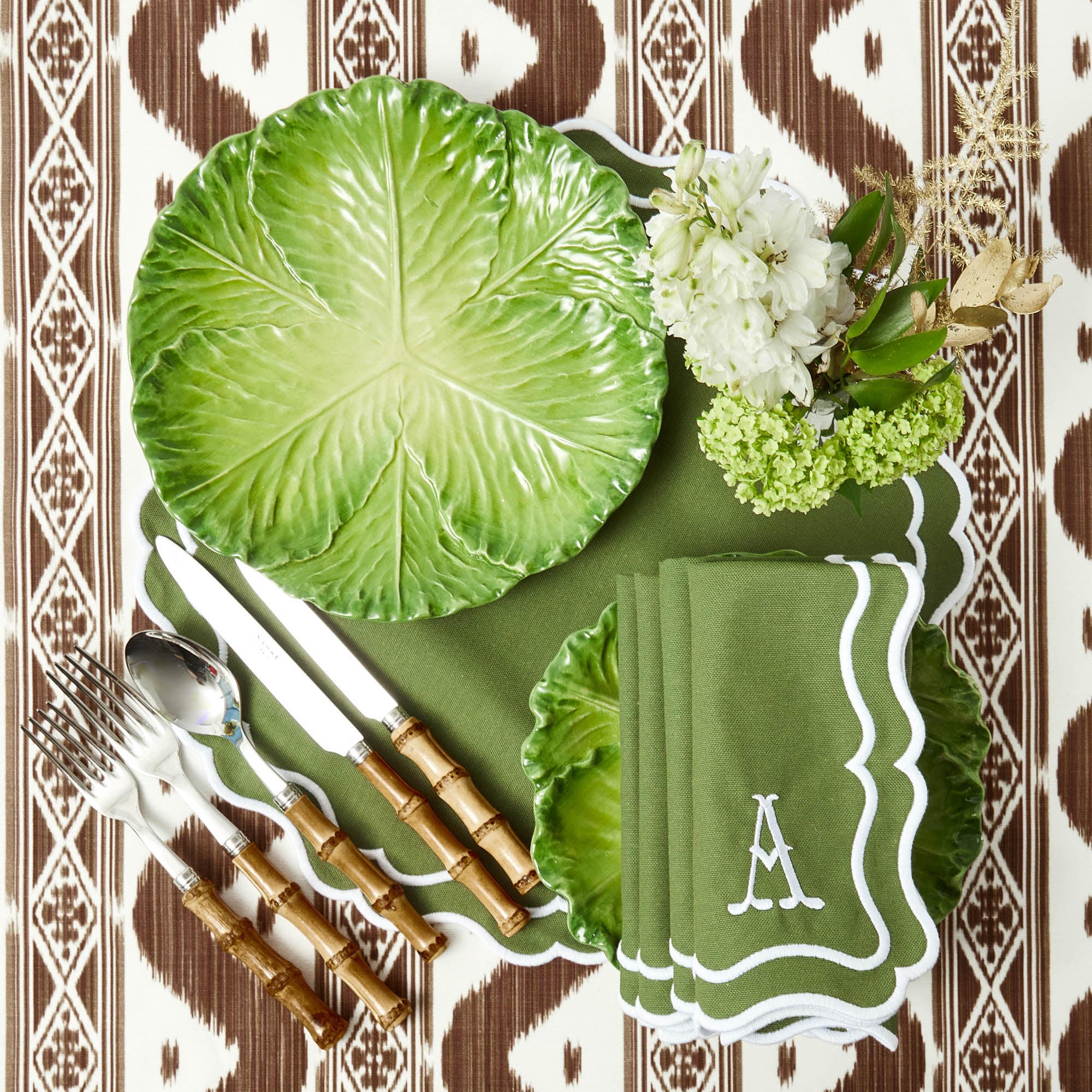 Green Serena Cabbage Dinner Plate - Image 10