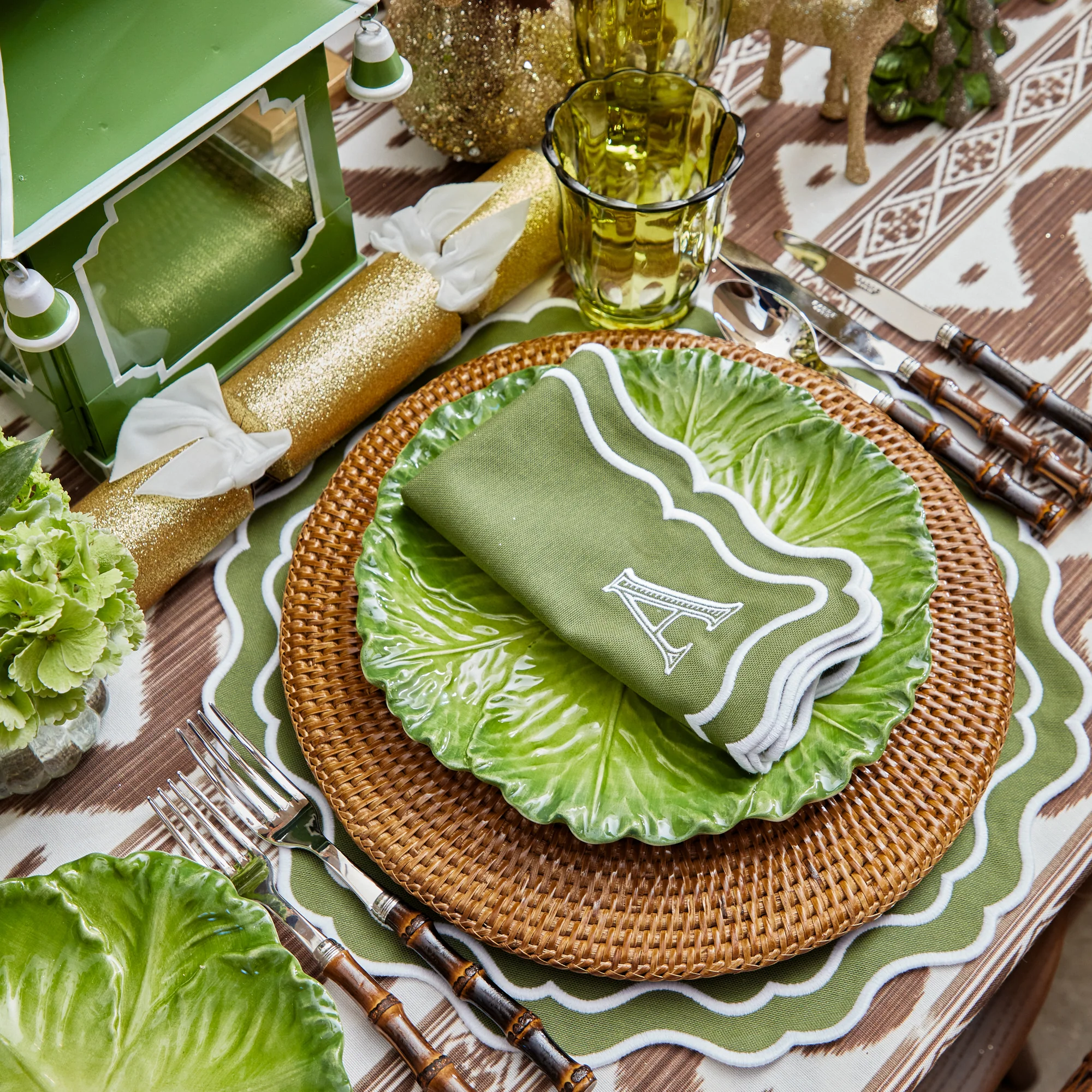 Green Serena Cabbage Dinner Plate - Image 7