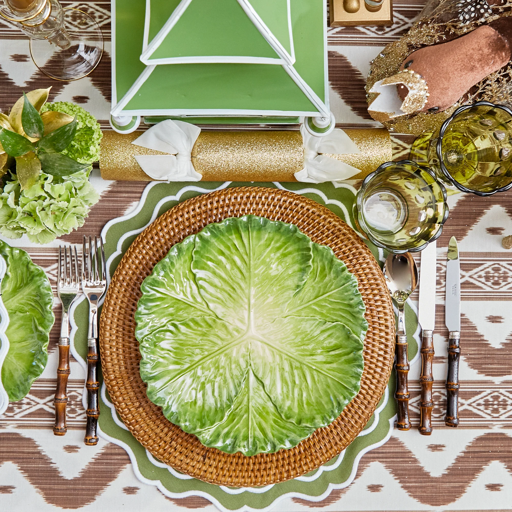 Green Serena Cabbage Dinner Plate - Image 11