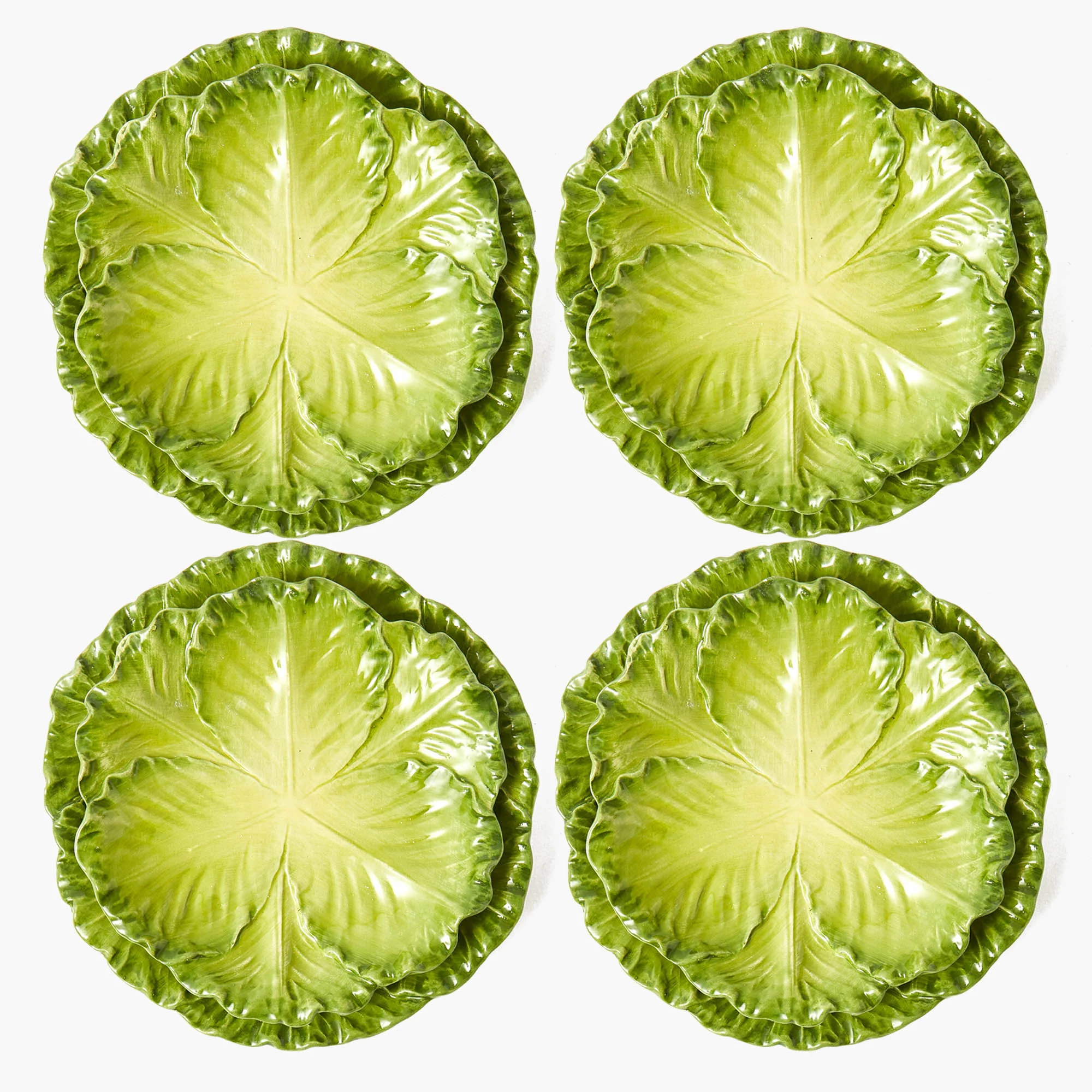 Serena Green Cabbage Dinner & Starter Plates (Set of 8) - Image 20