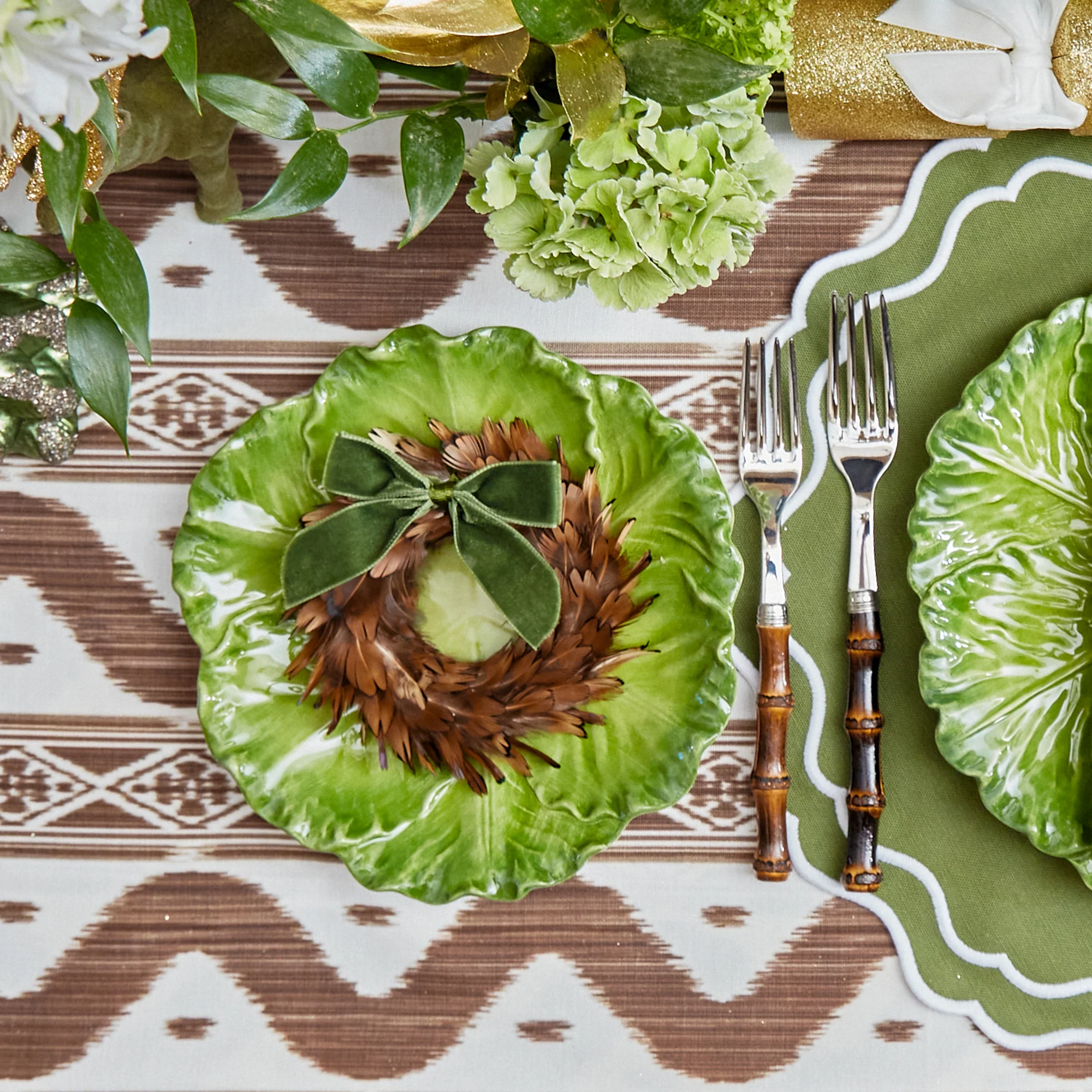 Green Serena Cabbage Starter Plates (Set of 4) - Image 17