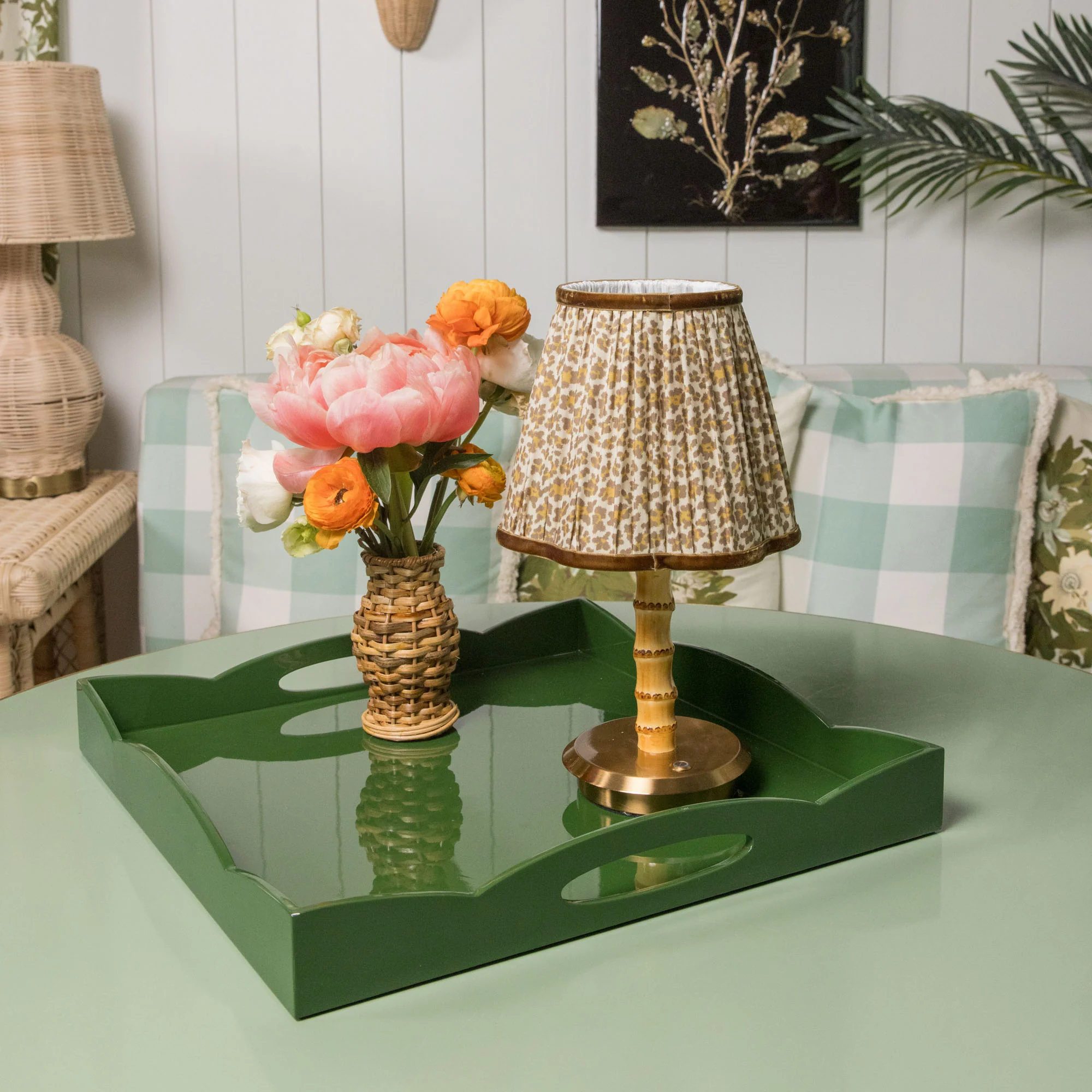 Bamboo Short Rechargeable Lamp with Leopard Shade (18cm) - Image 8