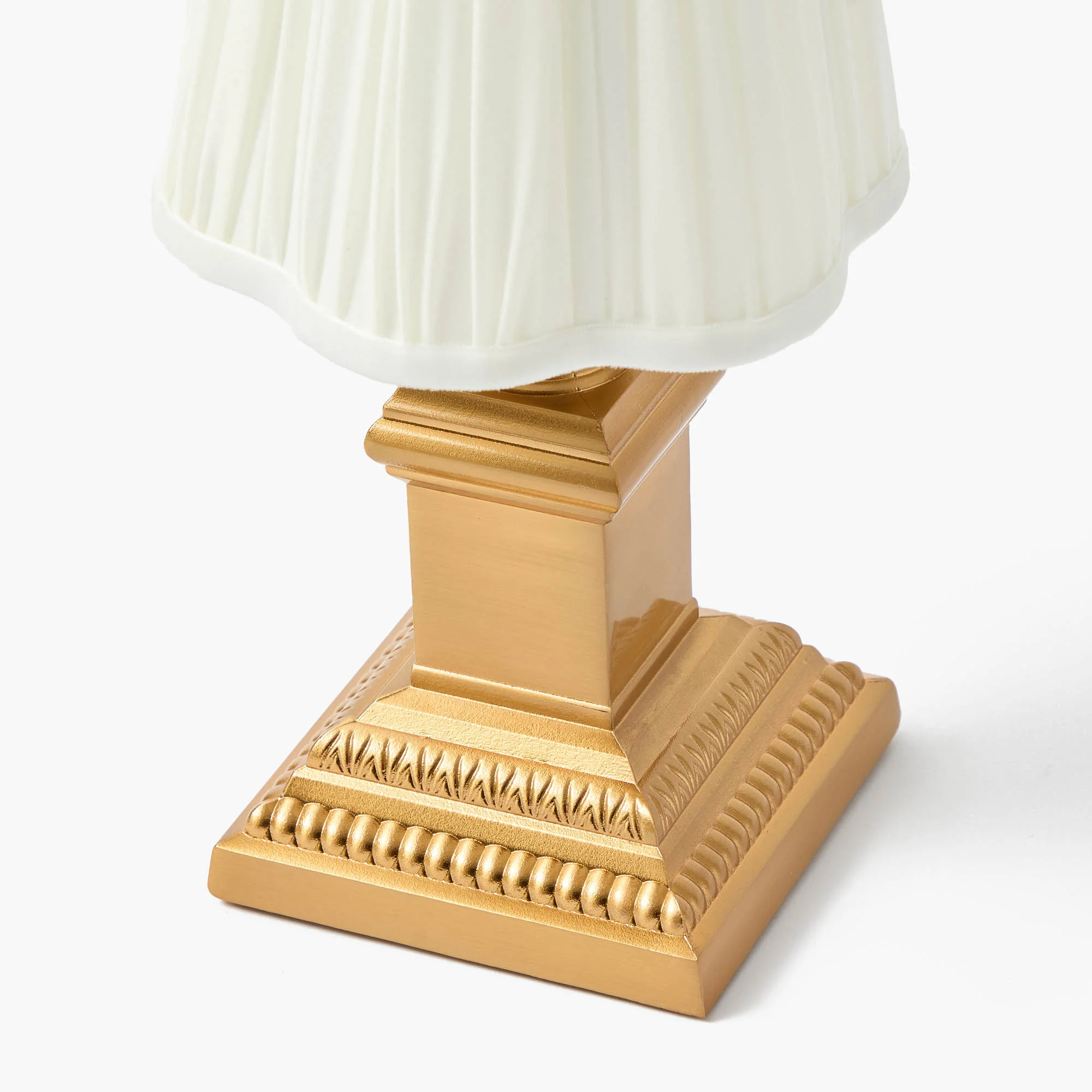 Short Corinthian Square Rechargeable Lamp with Cream Shade (18cm) - Image 3