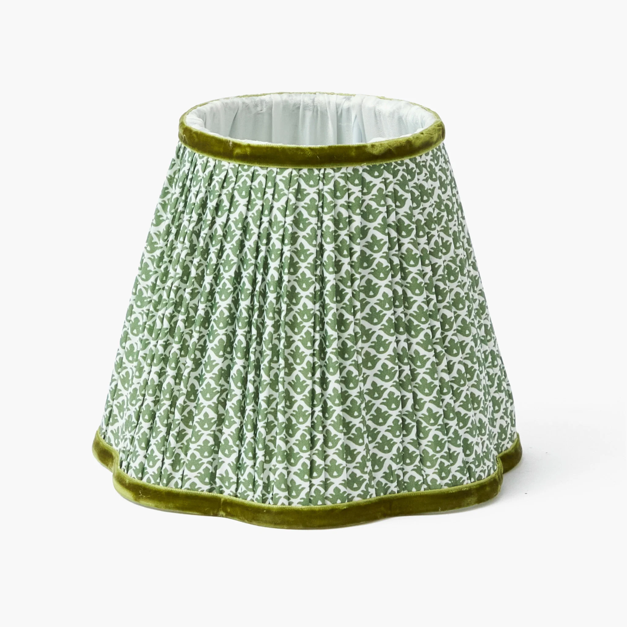 Short Corinthian Square Rechargeable Lamp with Olive Lotus Shade (18cm) - Image 3