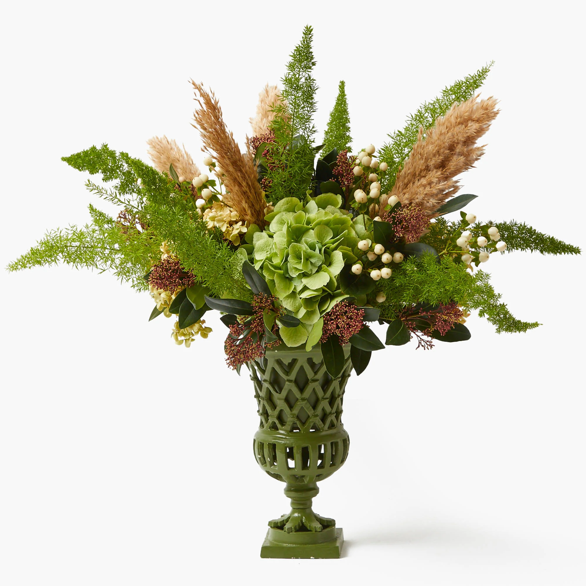 Small Adelaide Green Lattice Urn Vase - Image 7