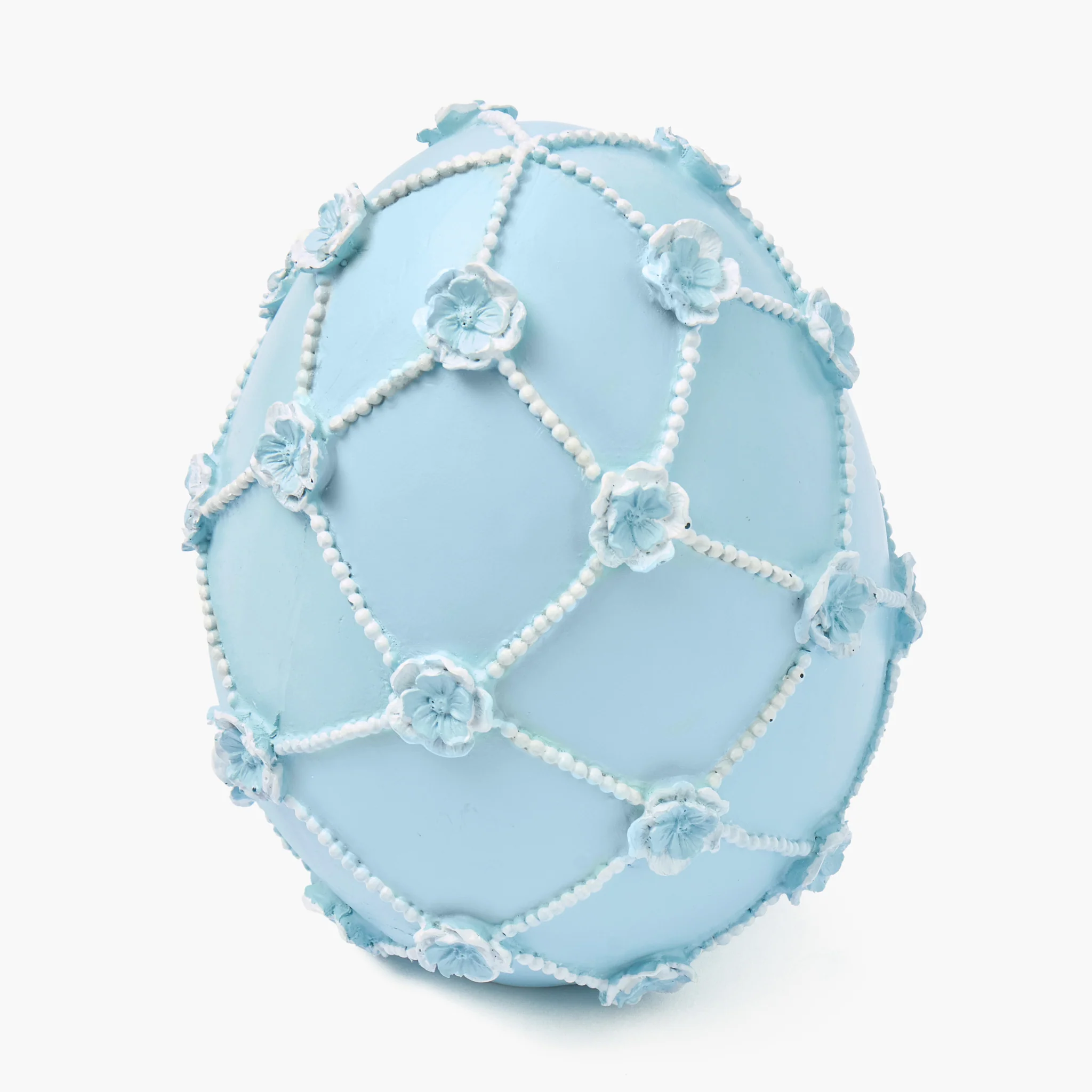 Small Blue Floral Trellis Easter Egg (Pair) - 17cm - Image 8