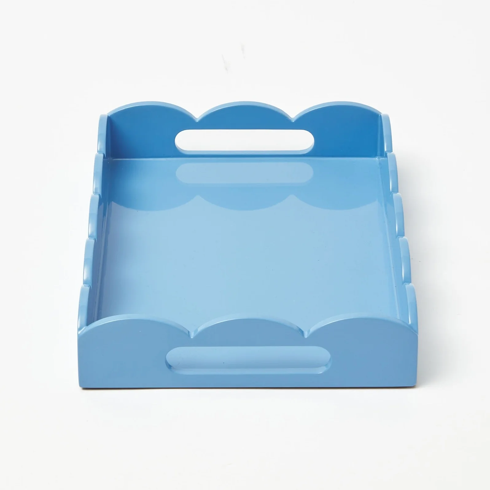 Blue Small Scalloped Lacquer Tray - Image 8