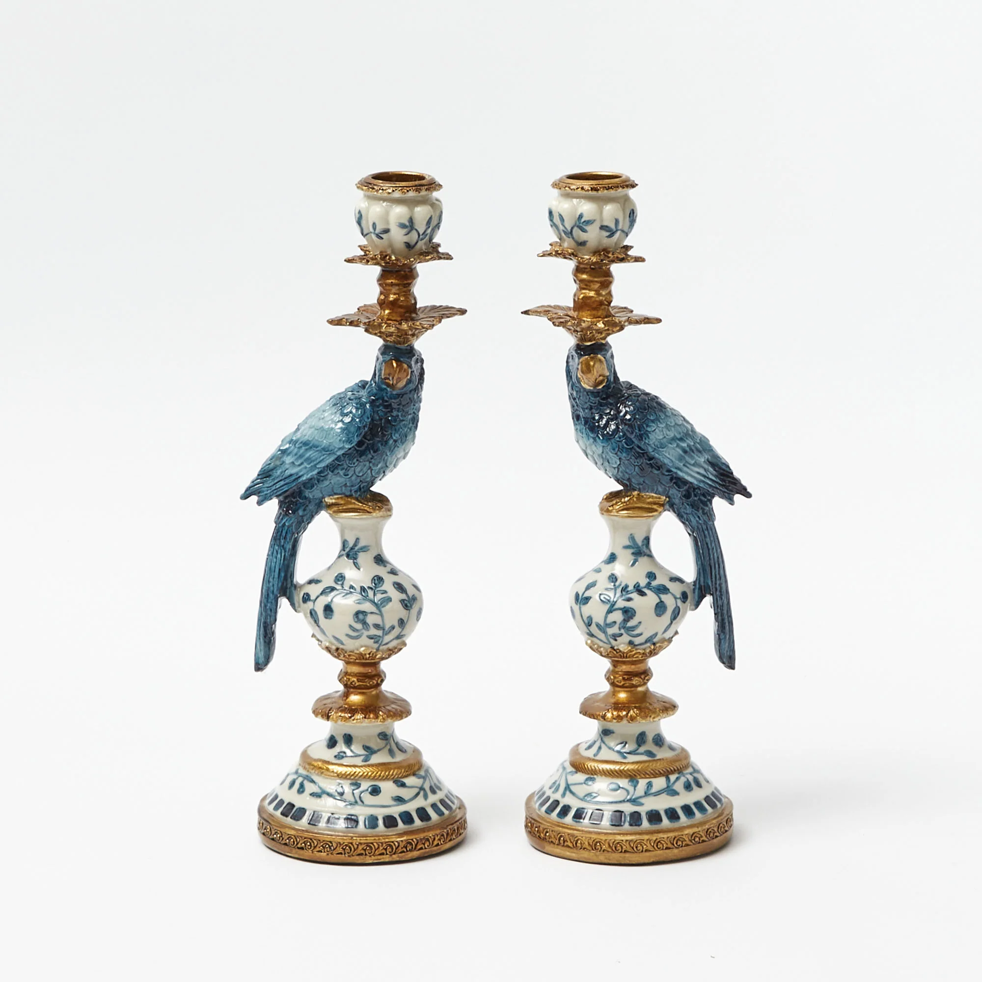 Small Blue Parrot Candle Holder (Pair) - Image 25