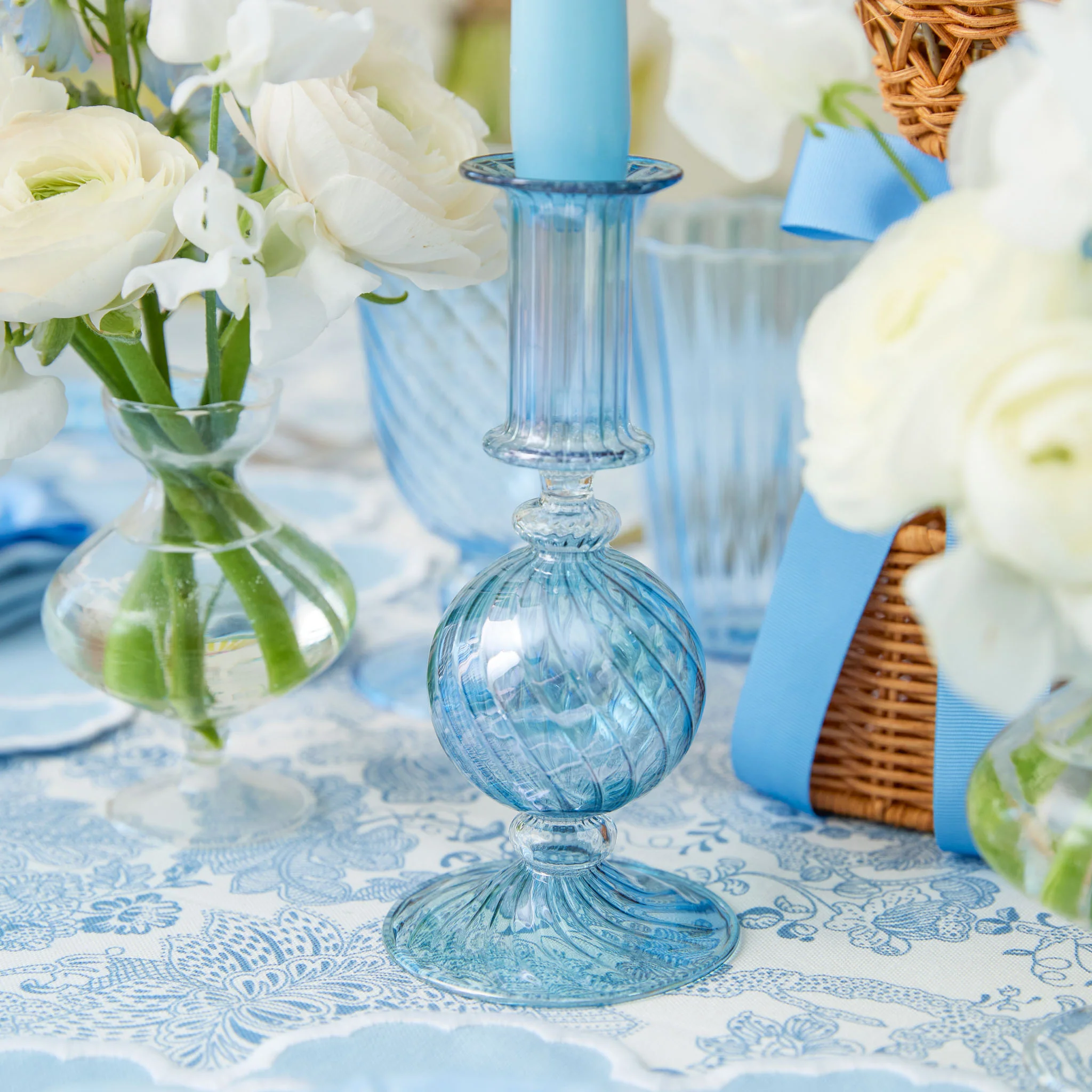 Small Camille Azure Candle Holders (Pair) - Image 10