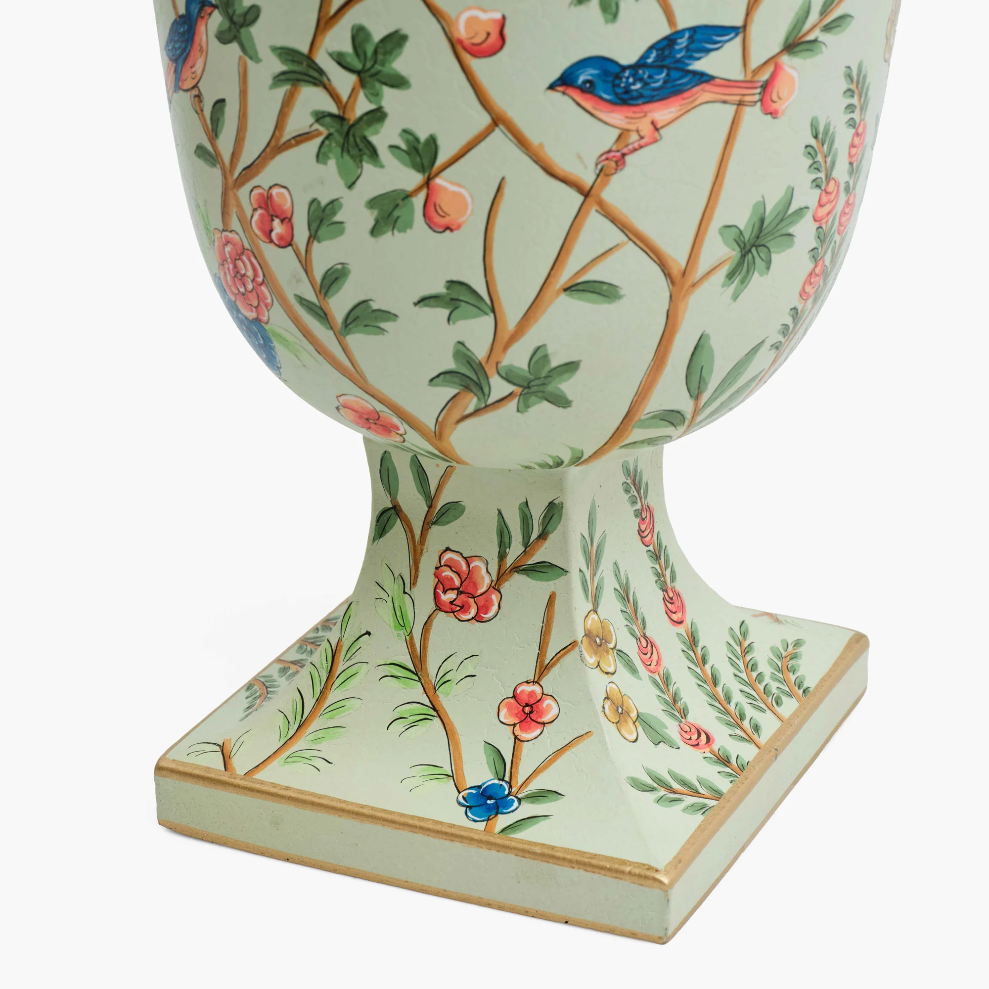 Green Chinoiserie Small Tole Urn Vase - Image 8