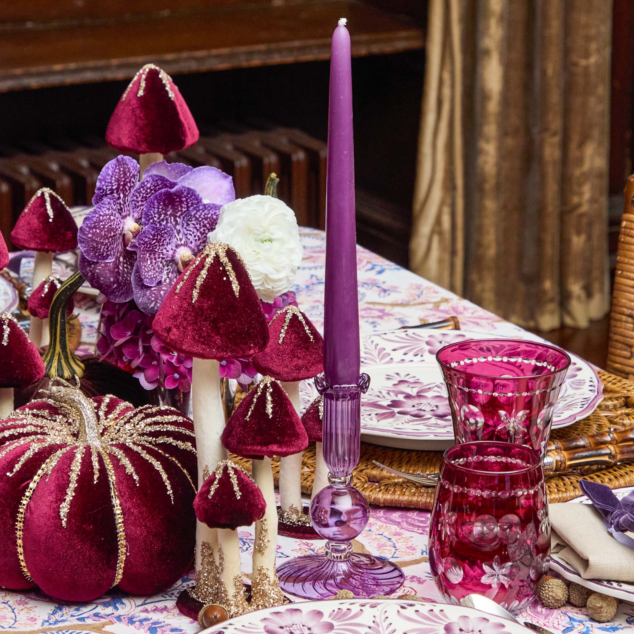 Small Eden Purple Candle Holder (Pair) - Image 4