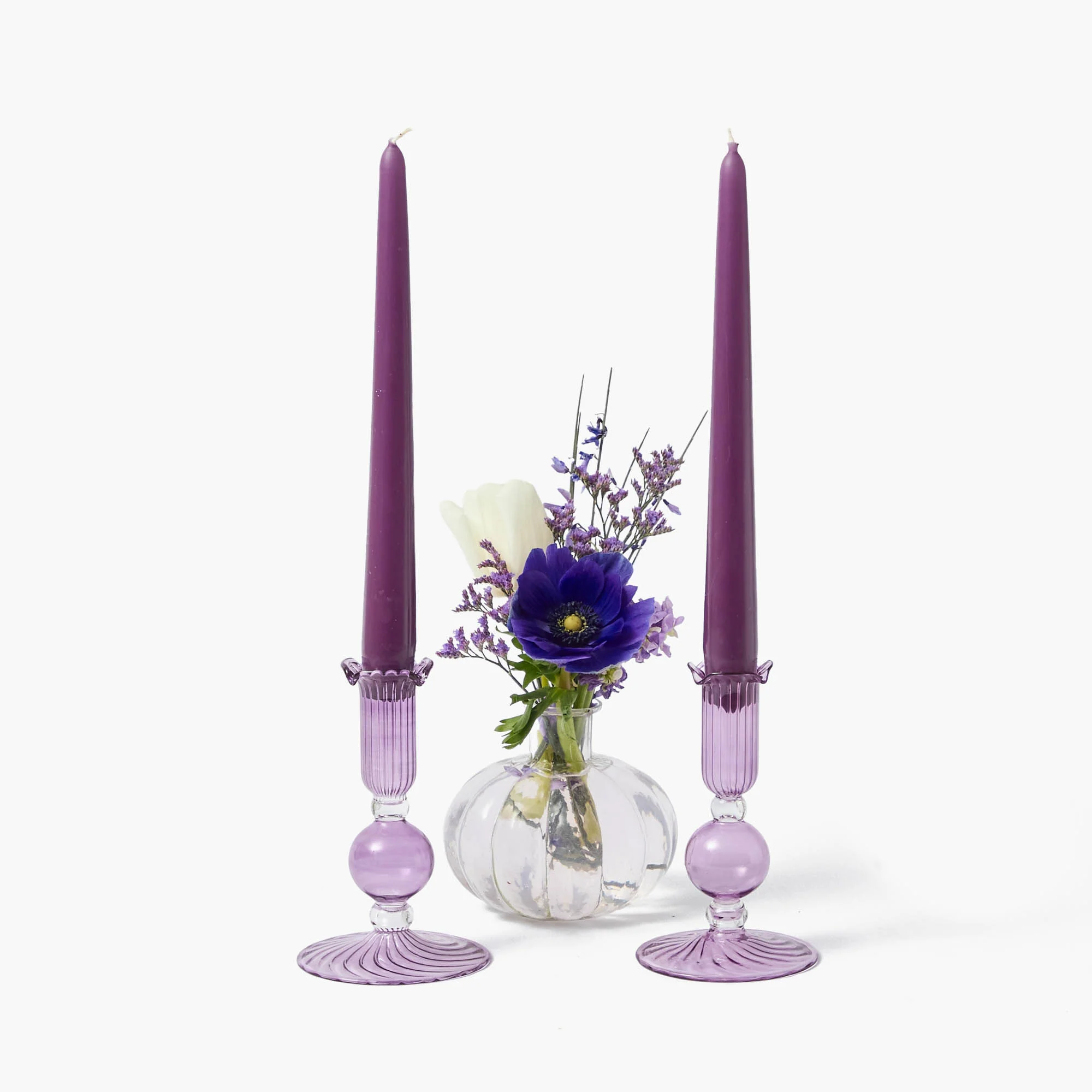 Small Eden Purple Candle Holder (Pair) - Image 5