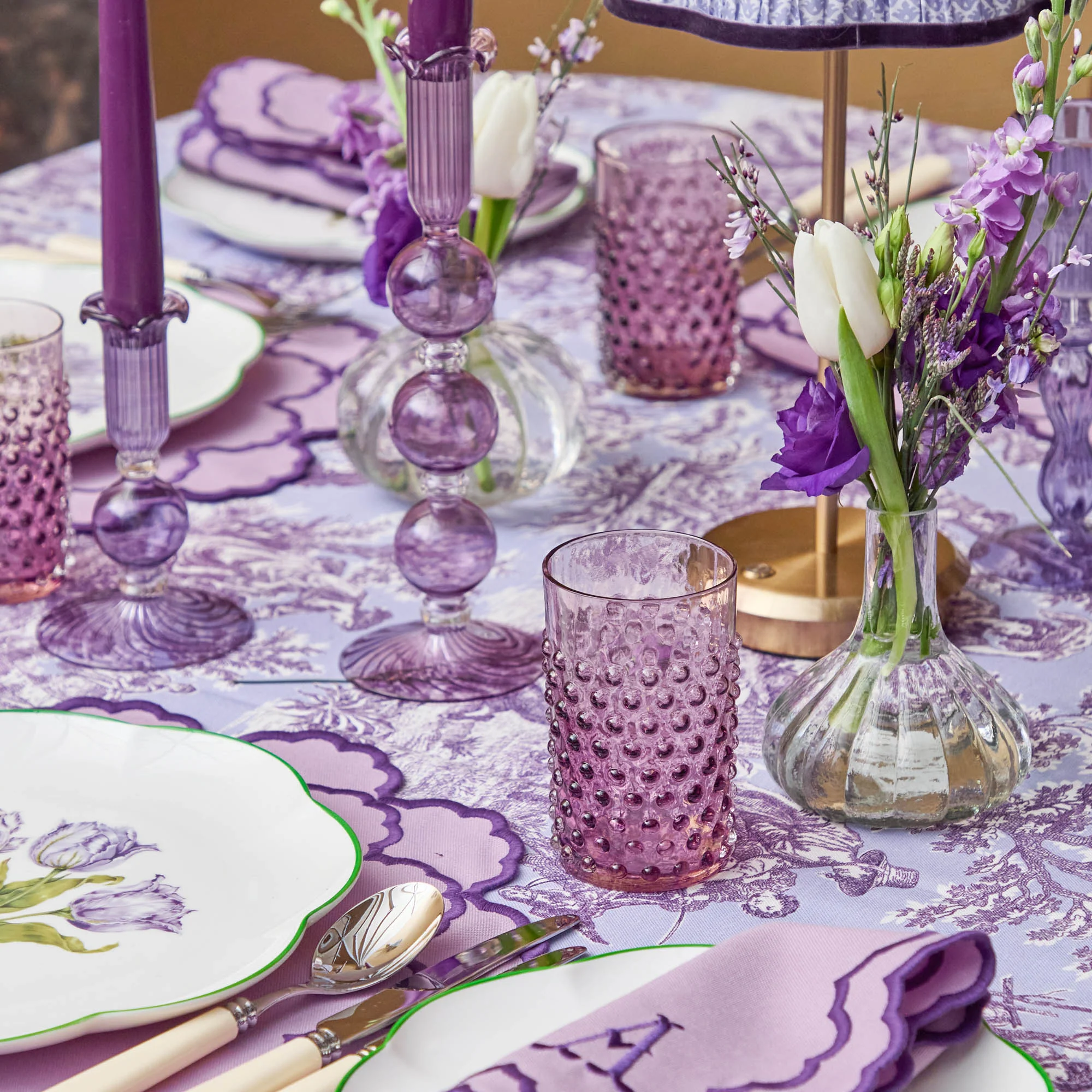 Small Eden Purple Candle Holder (Pair) - Image 8