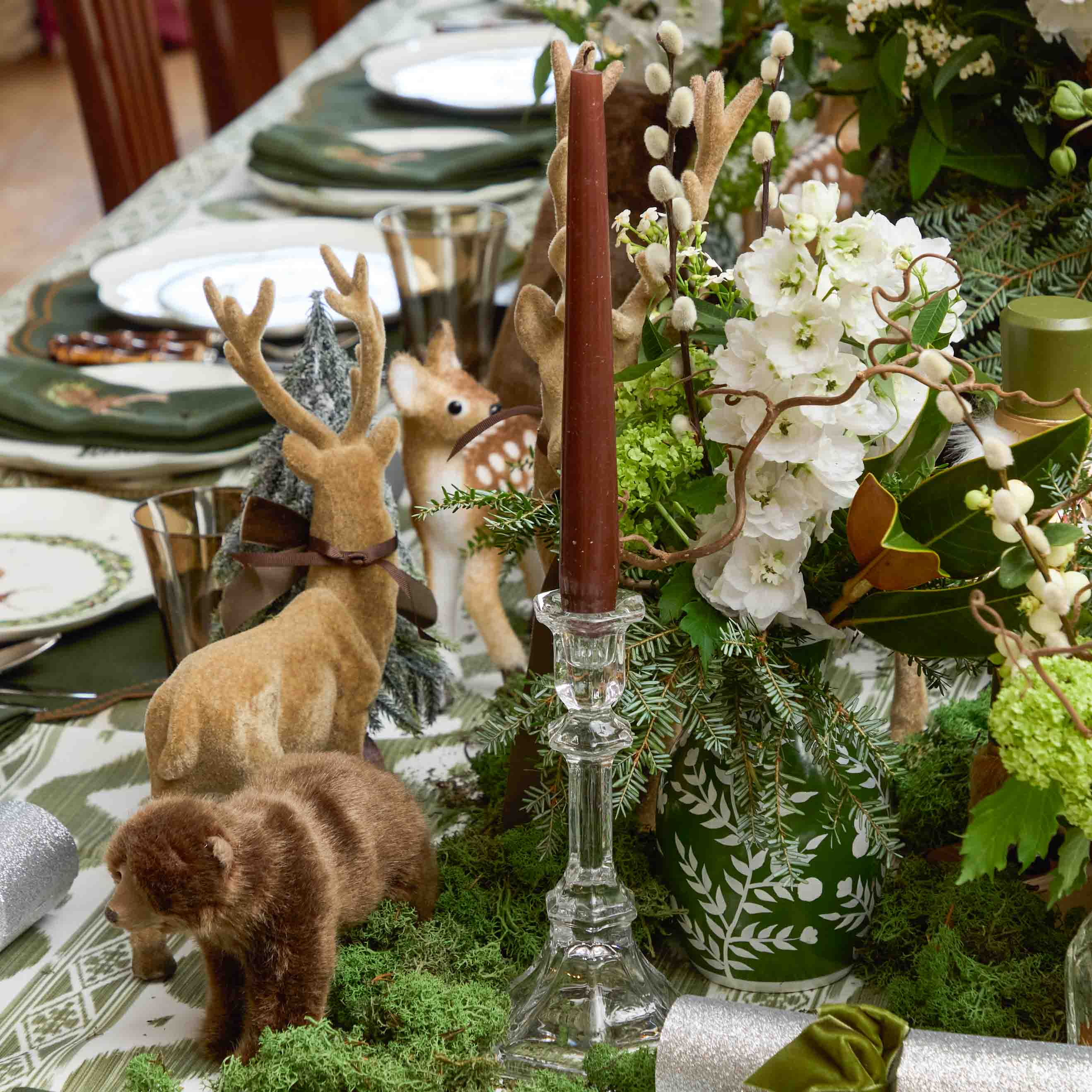 Small Glass Column Candle Holders (Pair) - Image 2