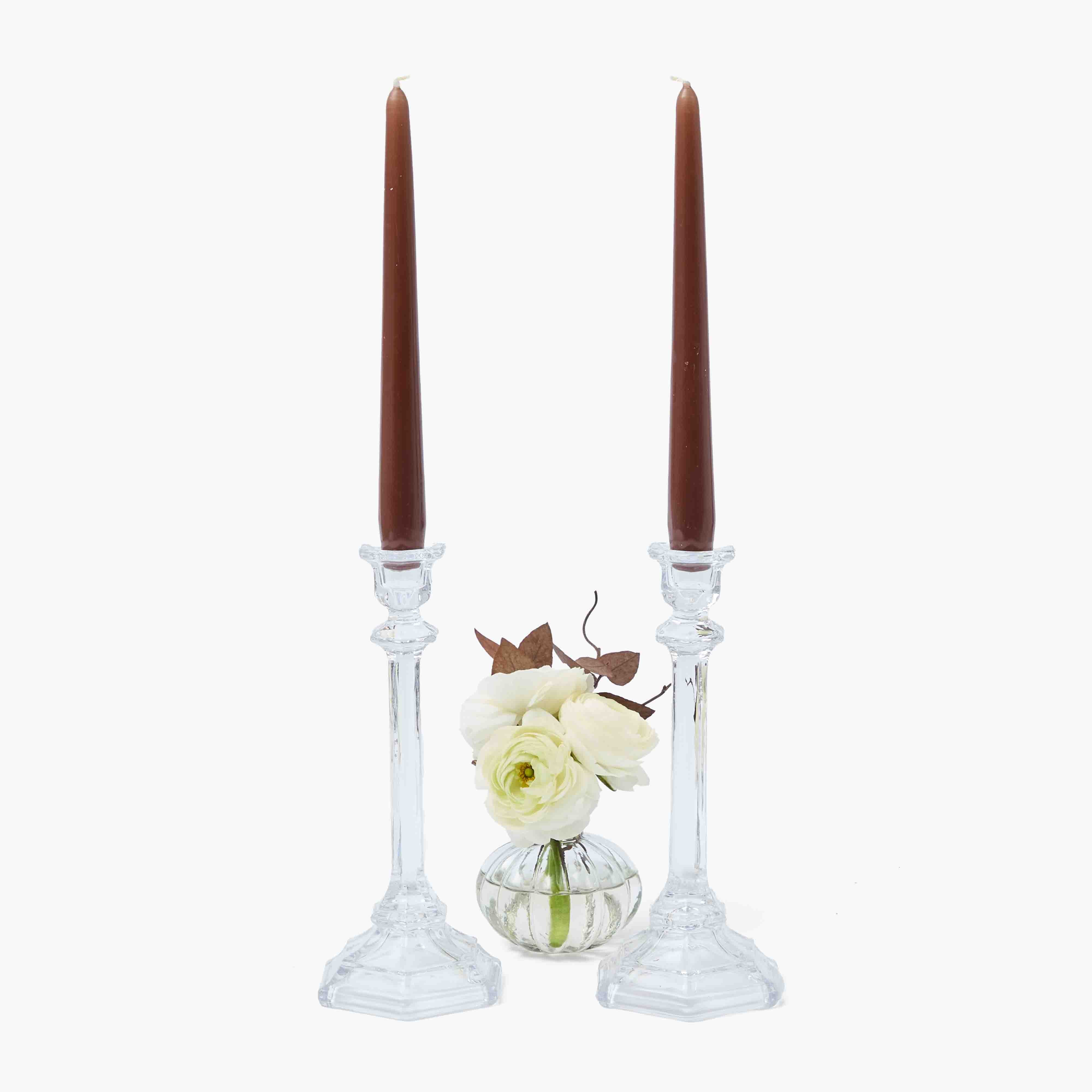 Small Glass Column Candle Holders (Pair) - Image 9