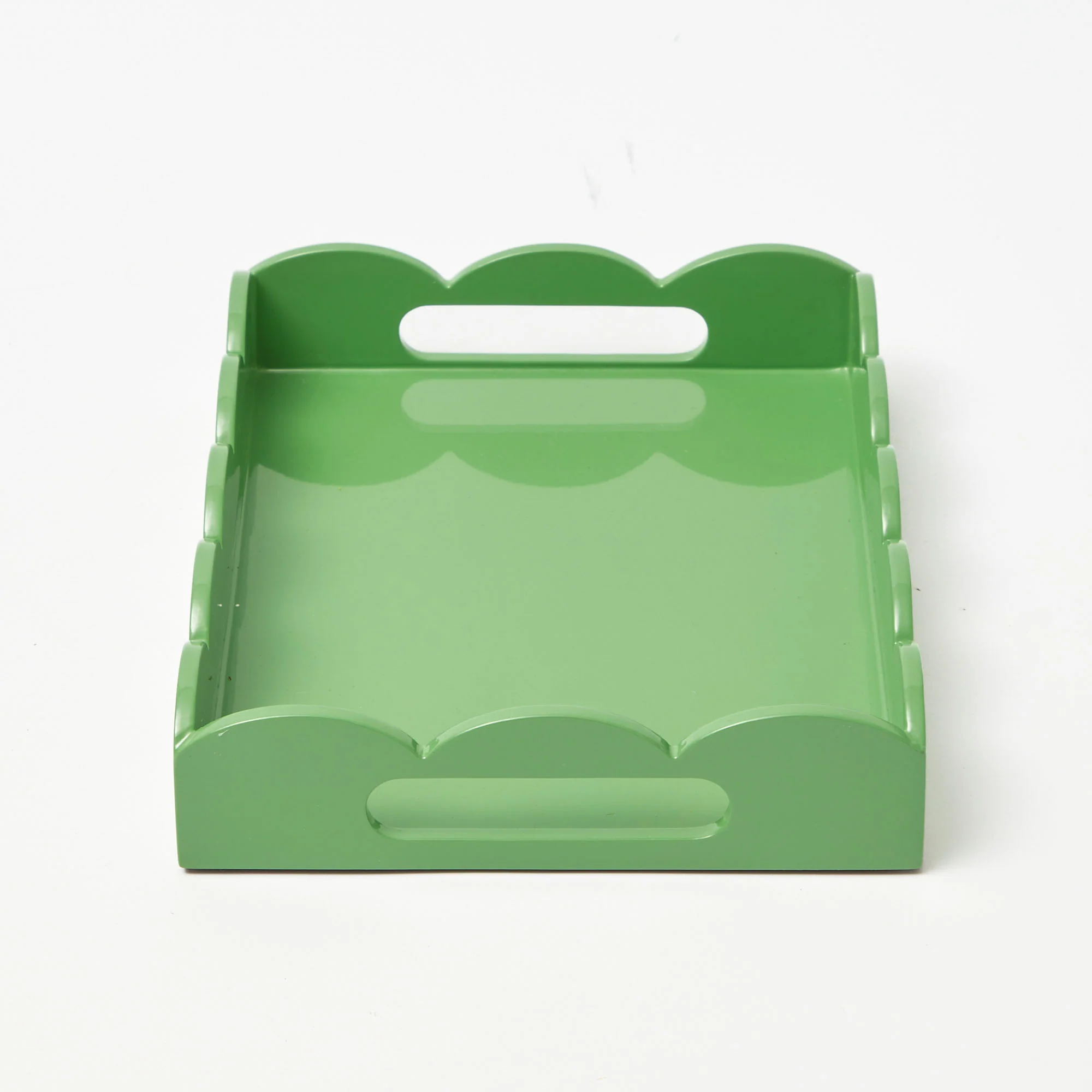 Green Small Scalloped Lacquer Tray - Image 5