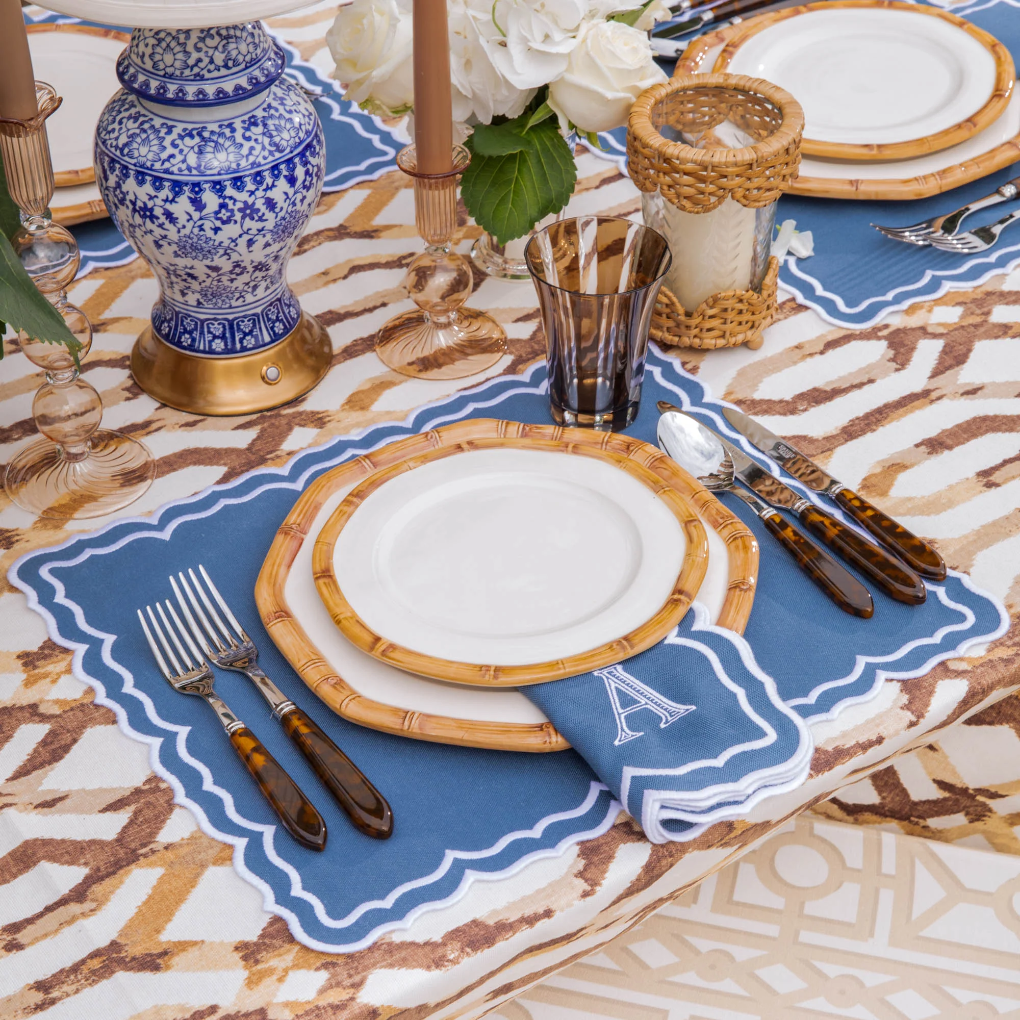 Geometric Bamboo Dinner Plate - Image 10