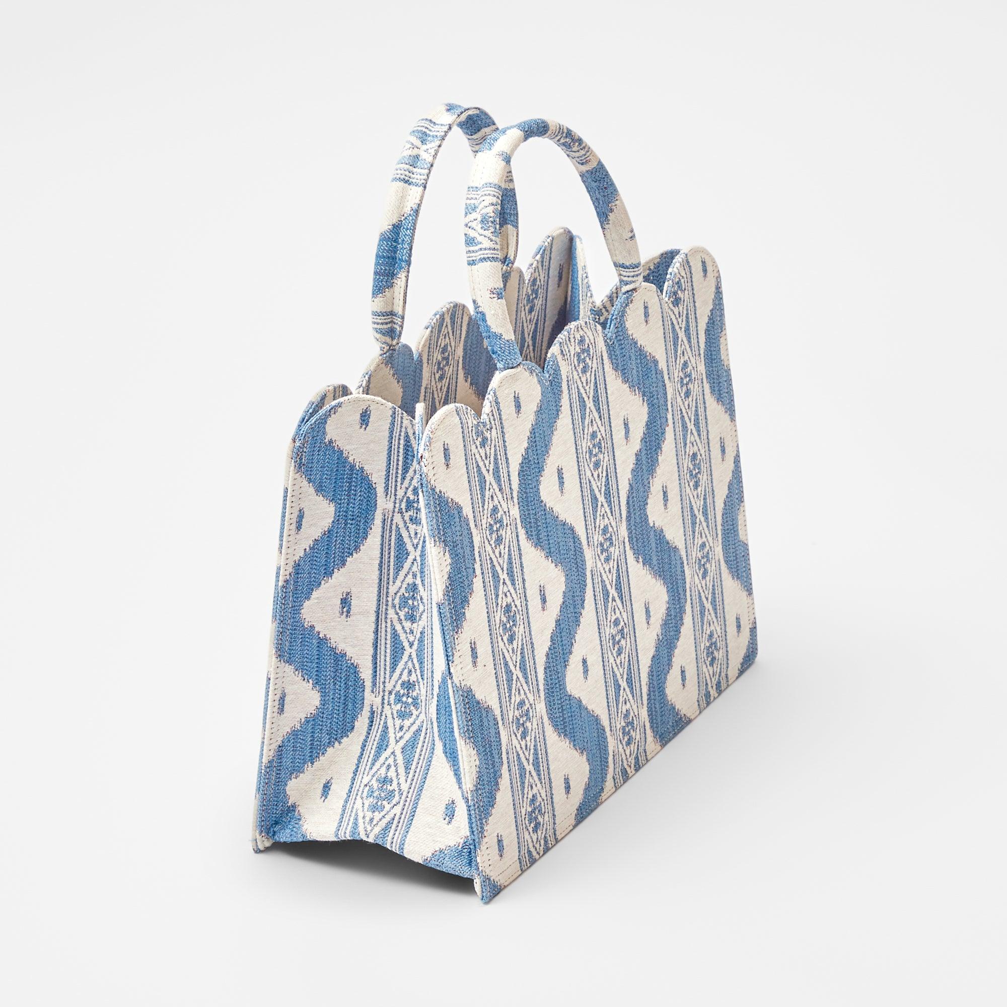 Blue Small Mrs. Alice Ikat Tote Bag - Image 11