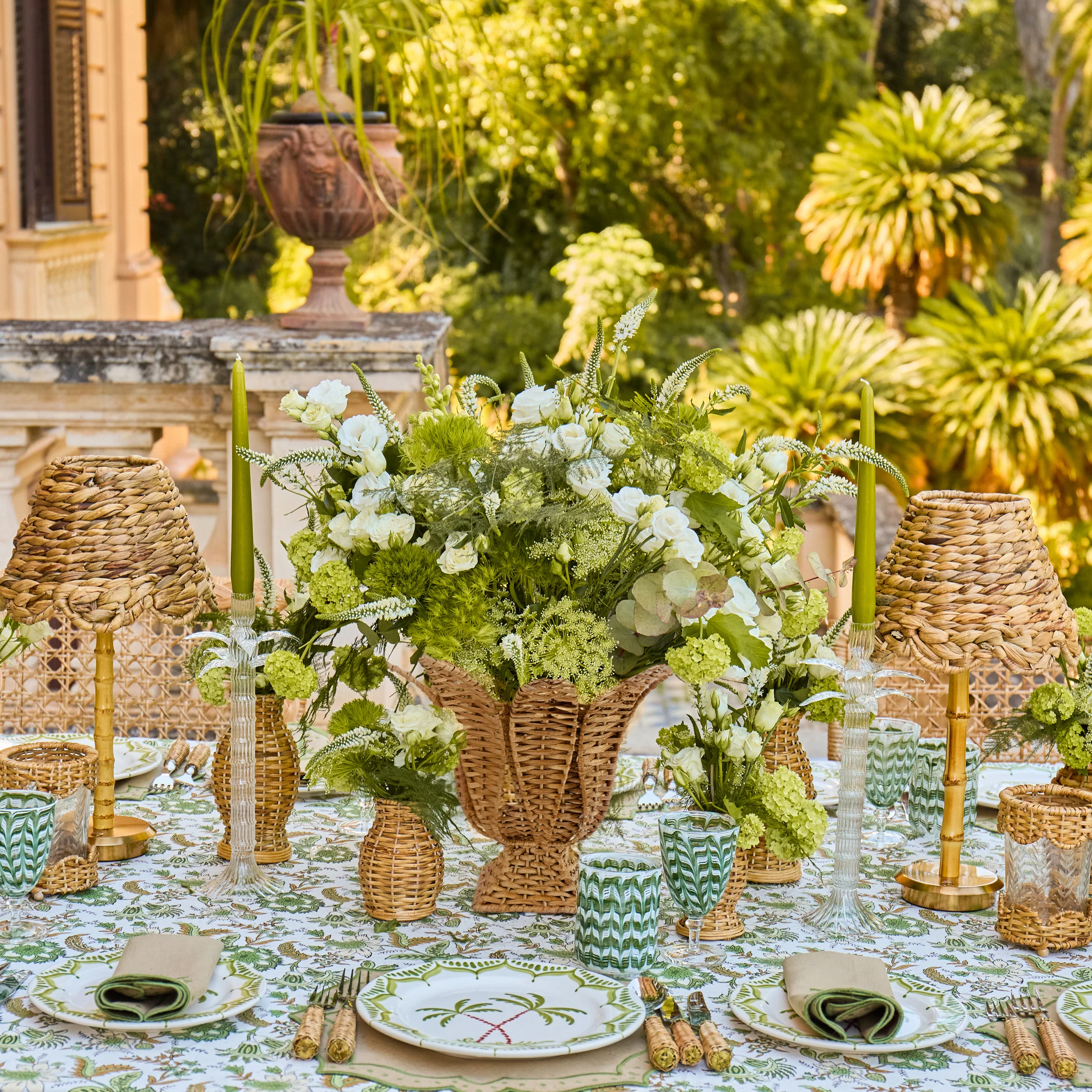 Small Palm Rattan Urn Vase - Image 6