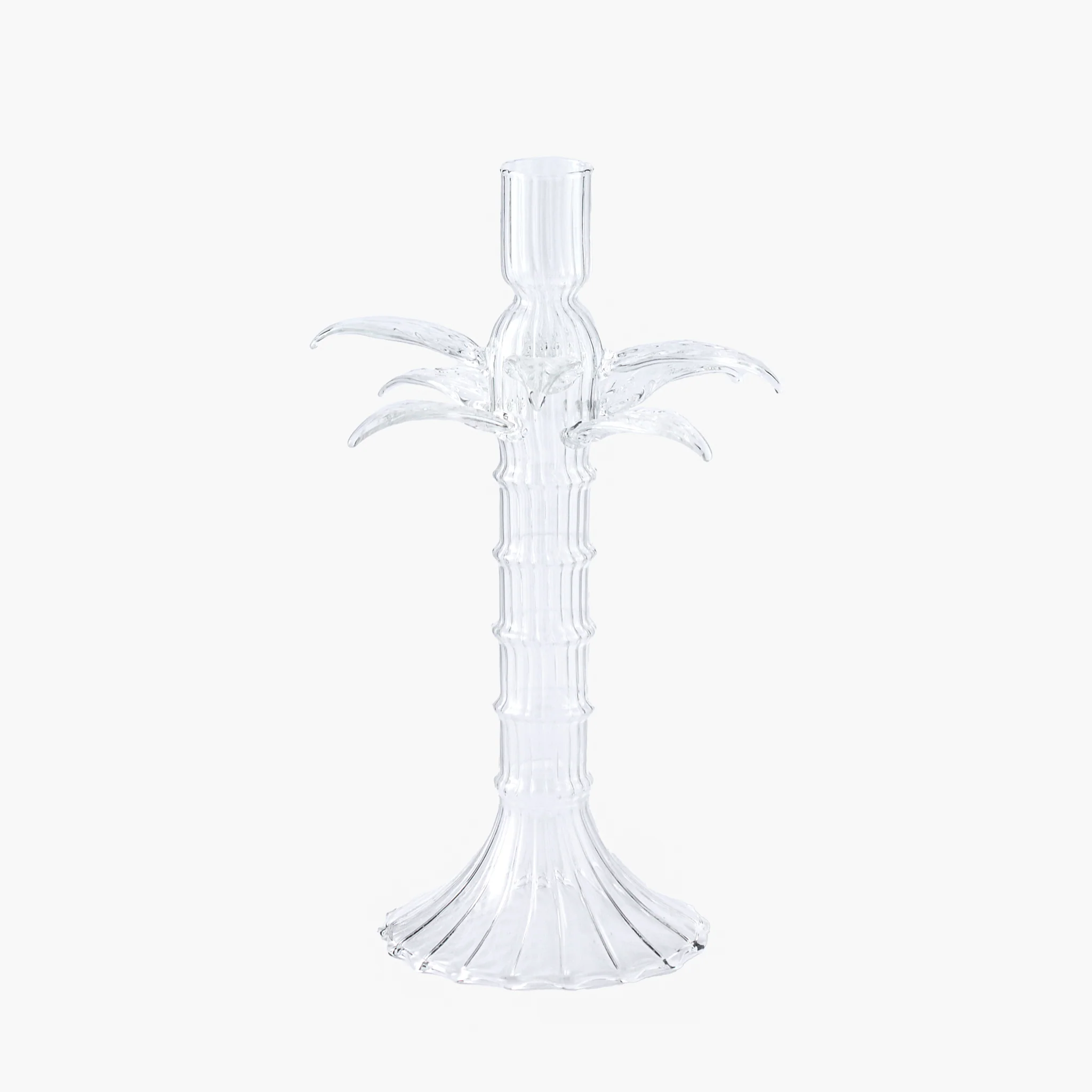 Small Palm Tree Glass Candle Holders (Pair) - Image 4
