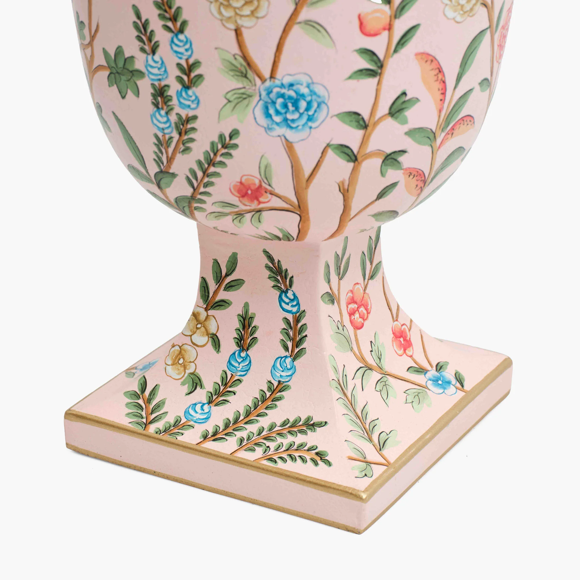 Pink Small Chinoiserie Tole Urn Vase - Image 10
