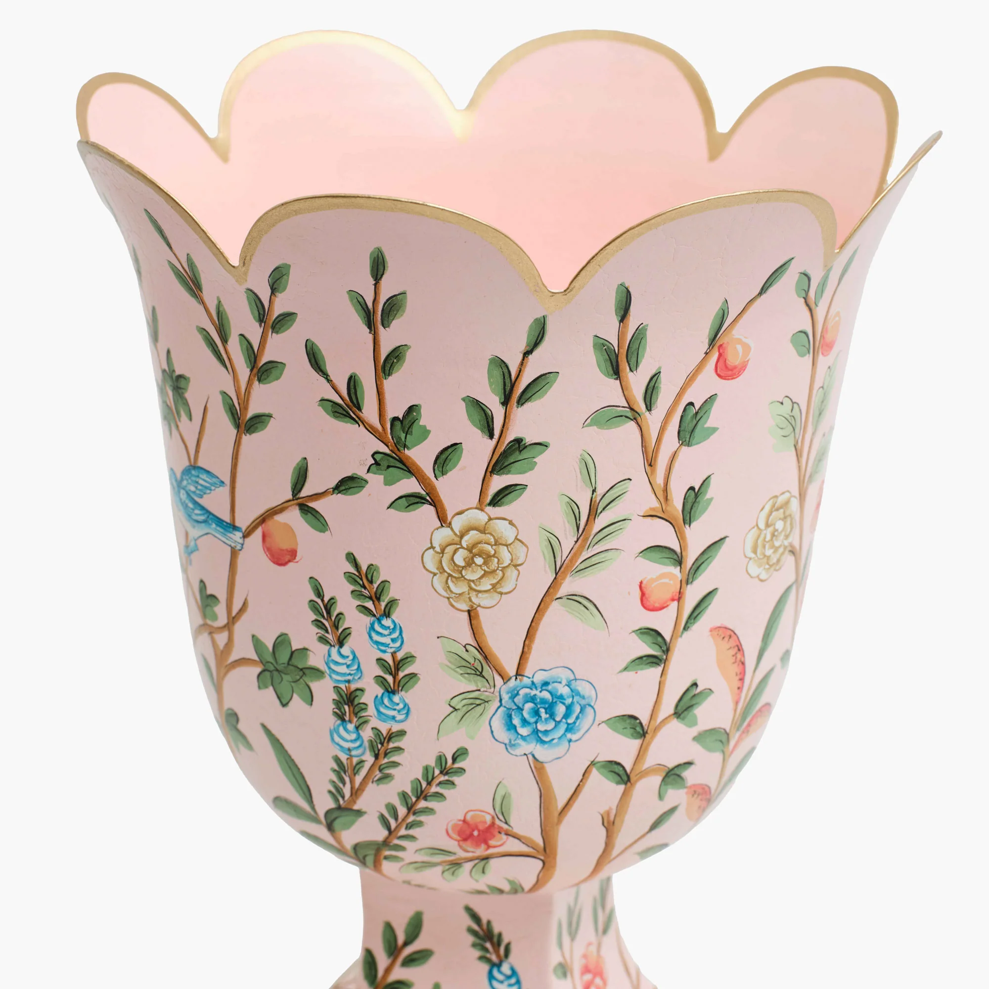 Pink Small Chinoiserie Tole Urn Vase - Image 12